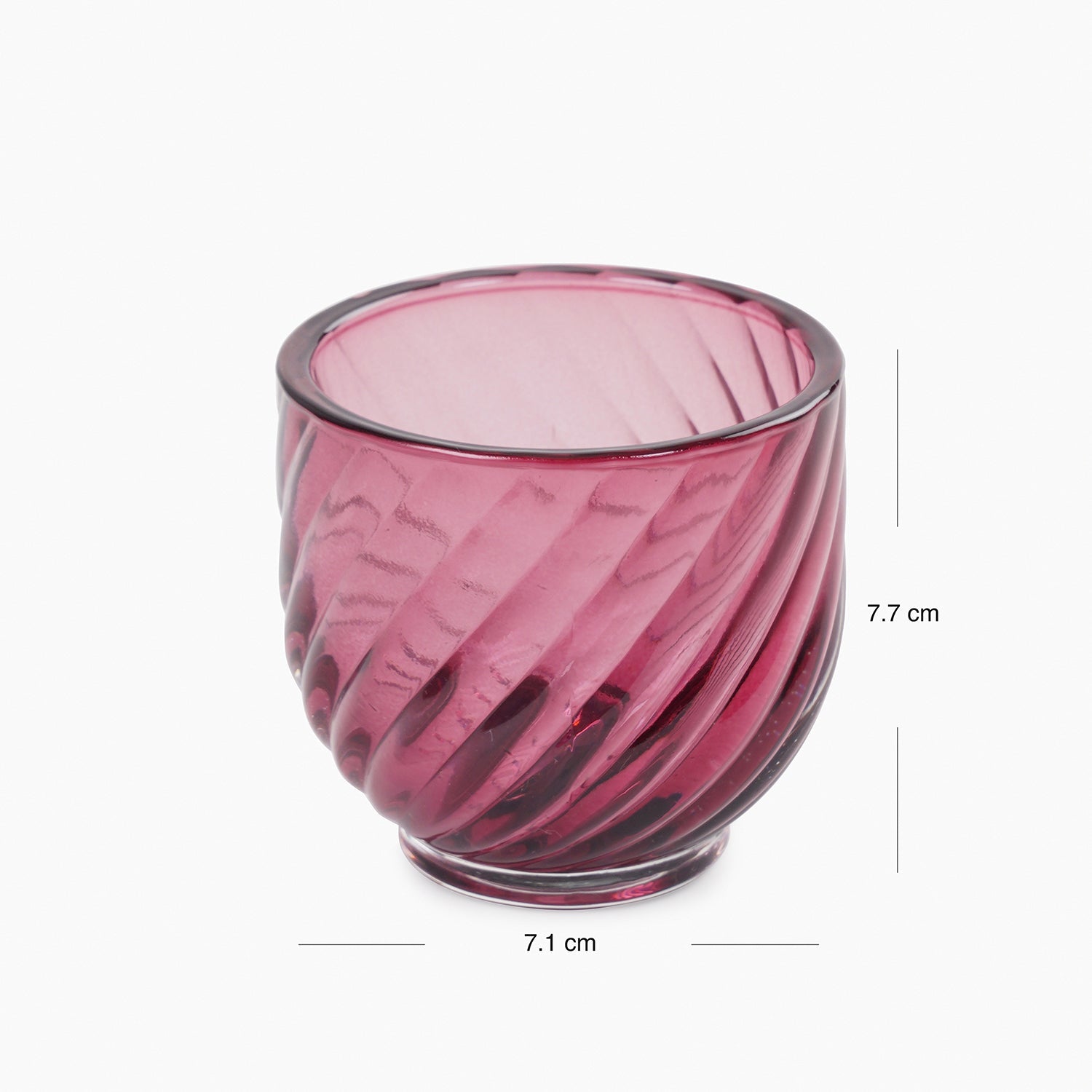 Set of 4 Old Rose Swirl Cut Tealight Holders