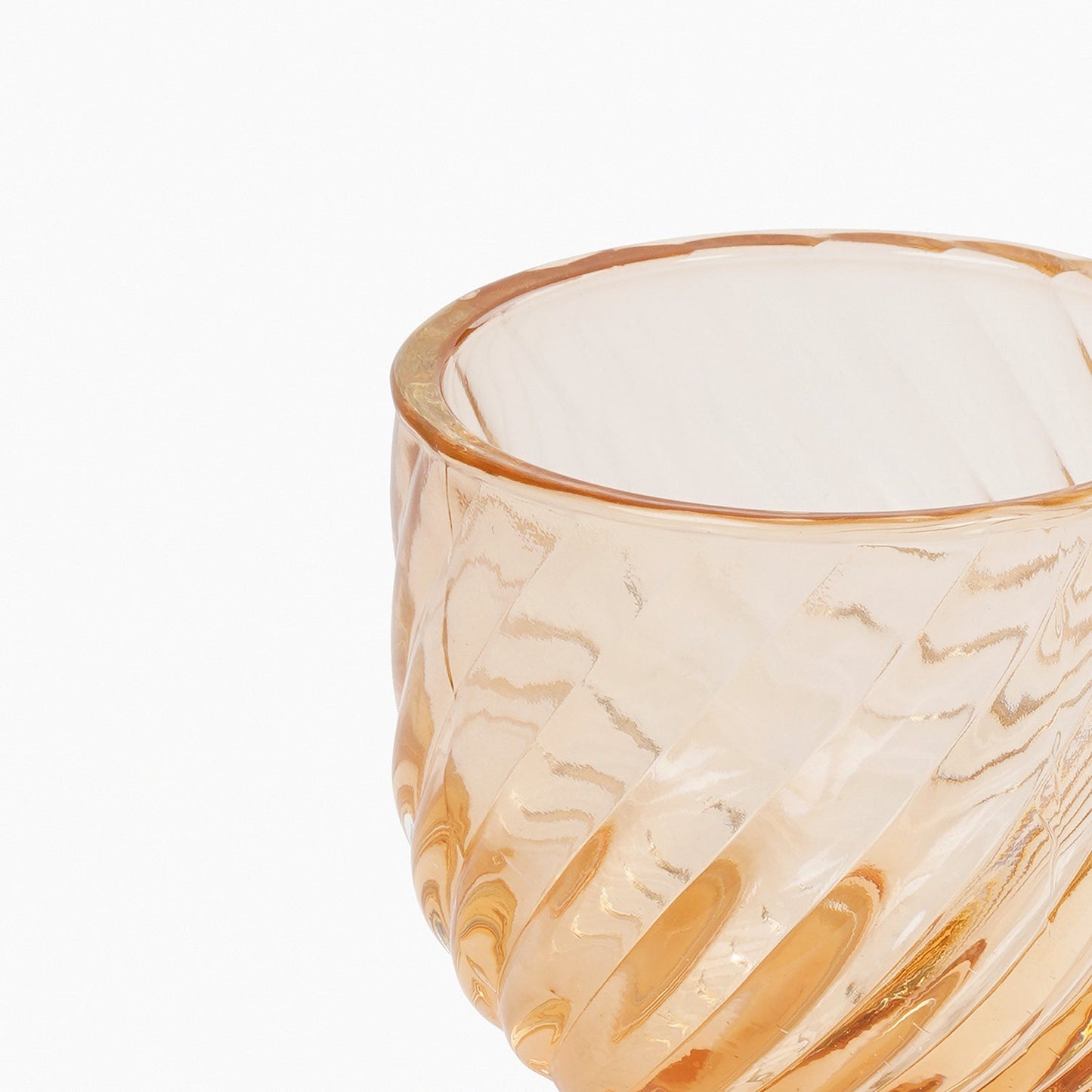 Set of 4 Light Amber Swirl Cut Tealight Holders