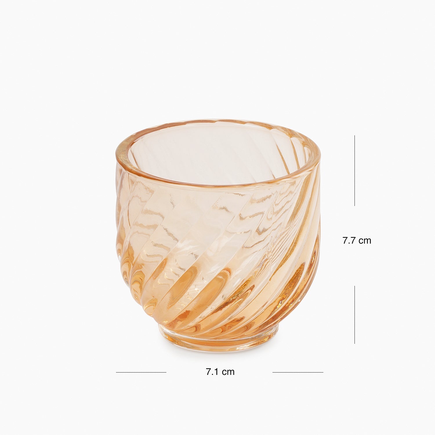Set of 4 Light Amber Swirl Cut Tealight Holders