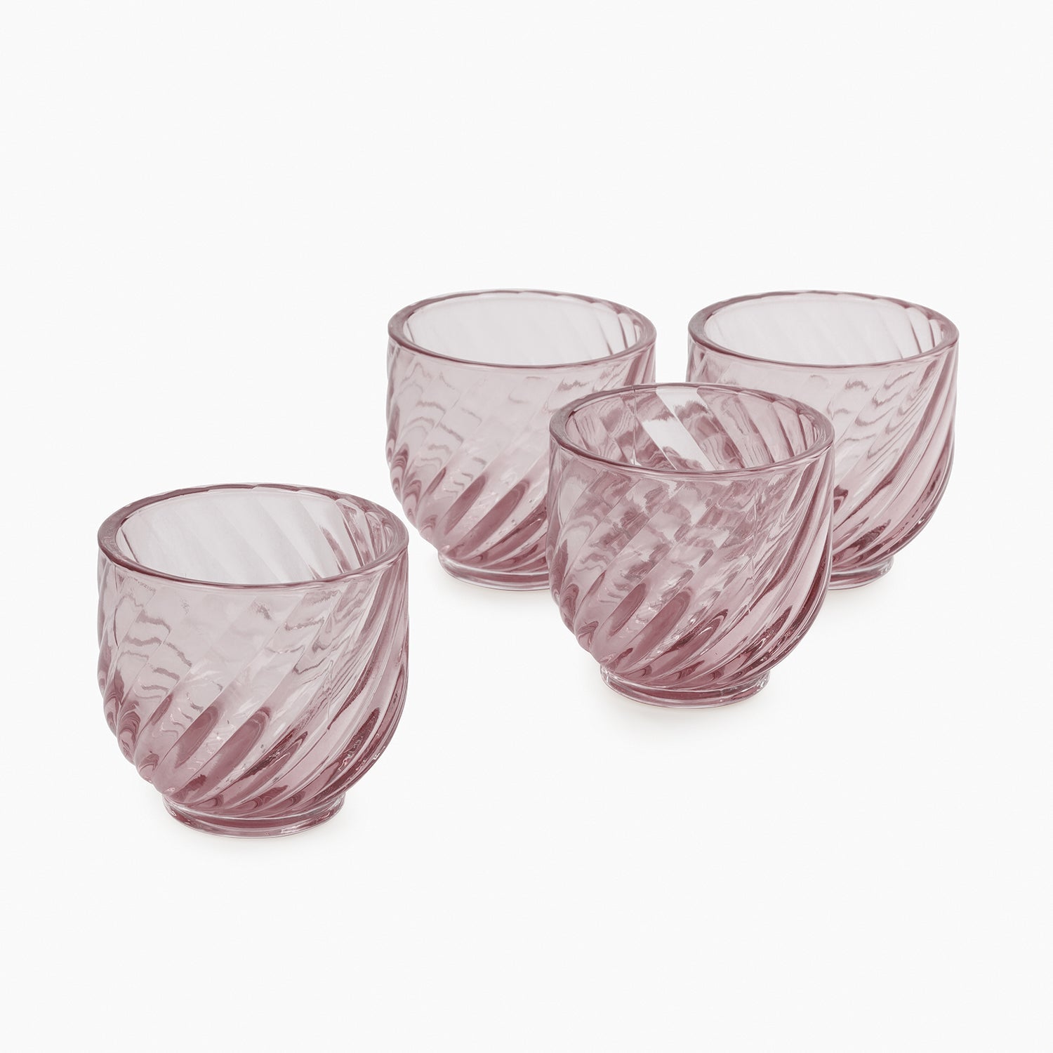 Set of 4 Light Purple Swirl Cut Tealight Holders