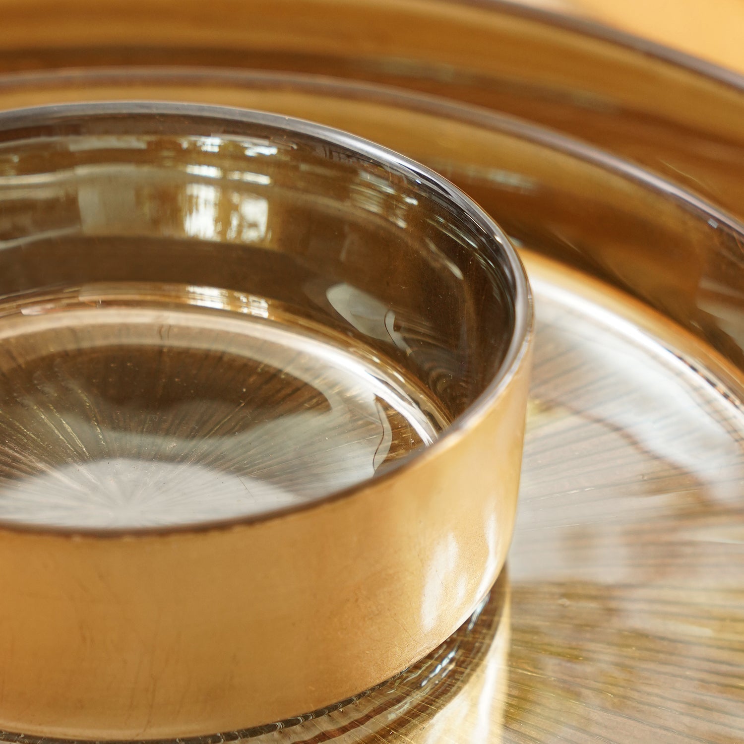 Set of 2 Gold Side Bowls with Goil Foil Rim