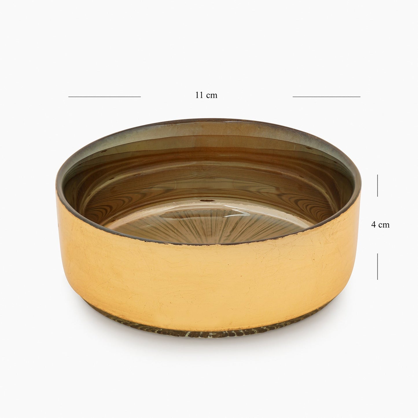 Set of 2 Gold Side Bowls with Goil Foil Rim