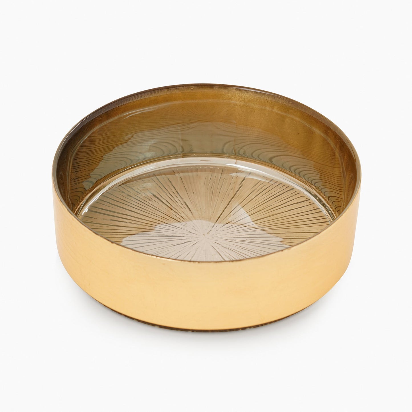 Set of 2 Gold Serving Bowls with Goil Foil Rim