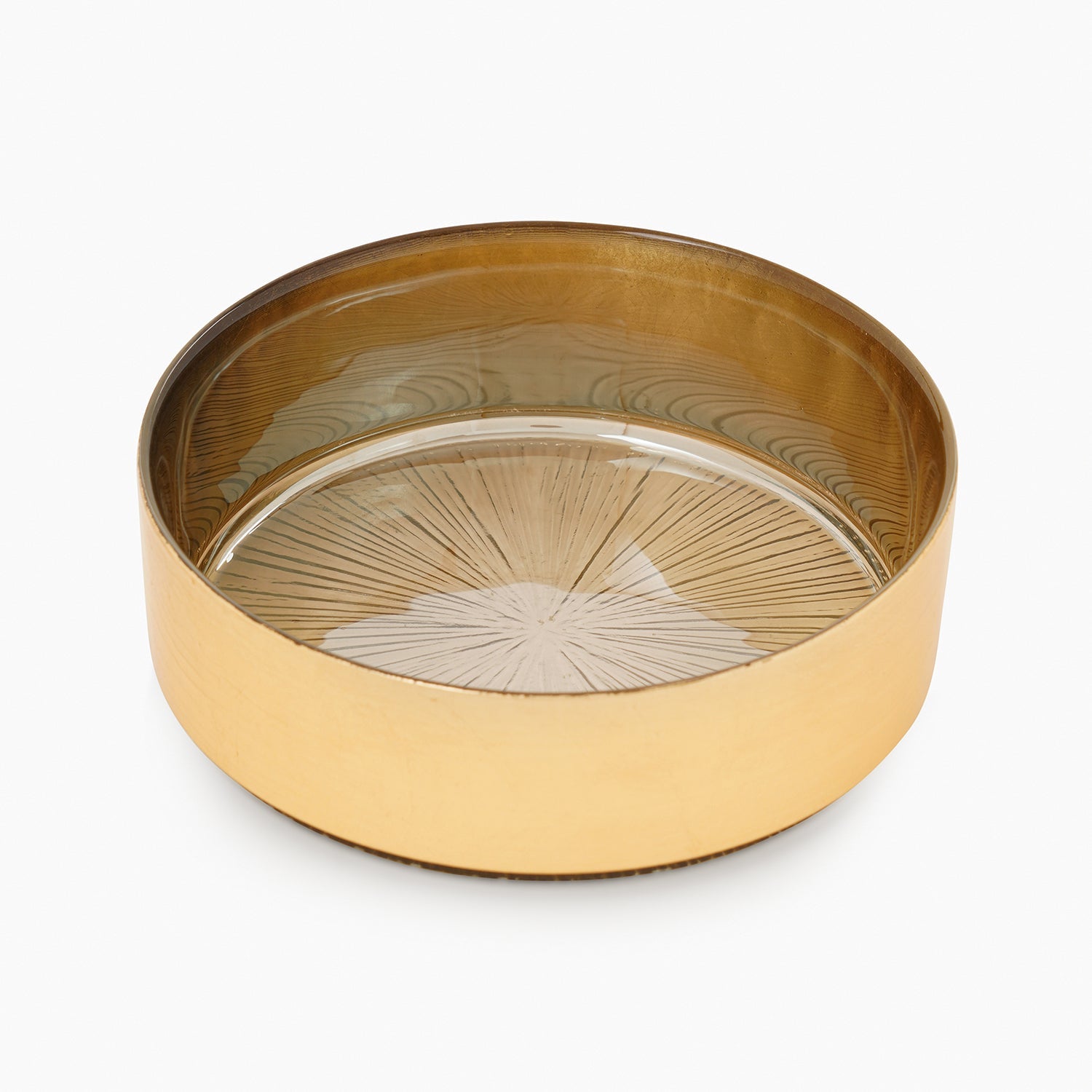Set of 2 Gold Serving Bowls with Goil Foil Rim