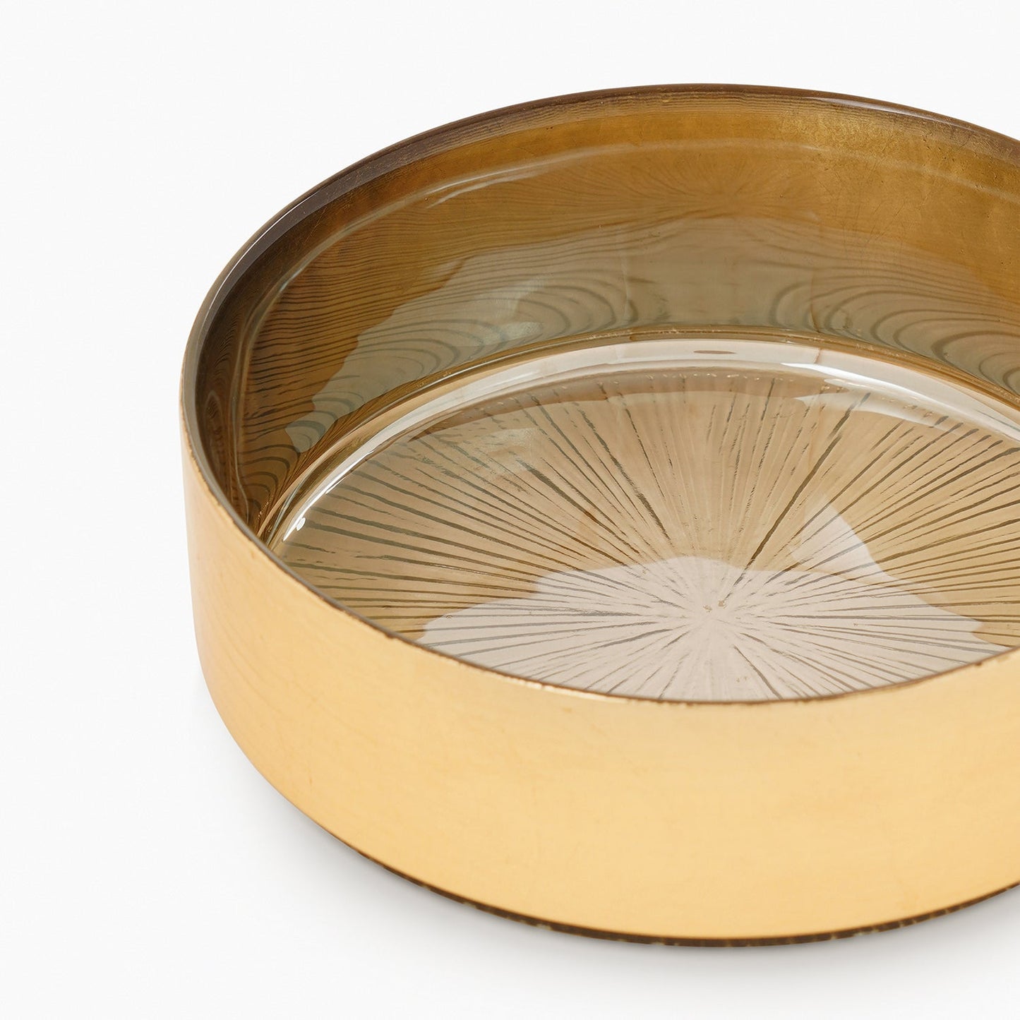 Set of 2 Gold Serving Bowls with Goil Foil Rim