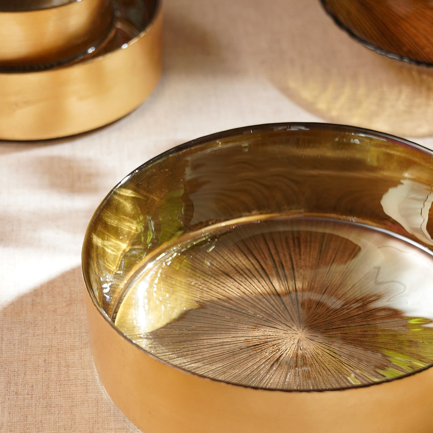 Gold Serving Bowl with Goil Foil Rim