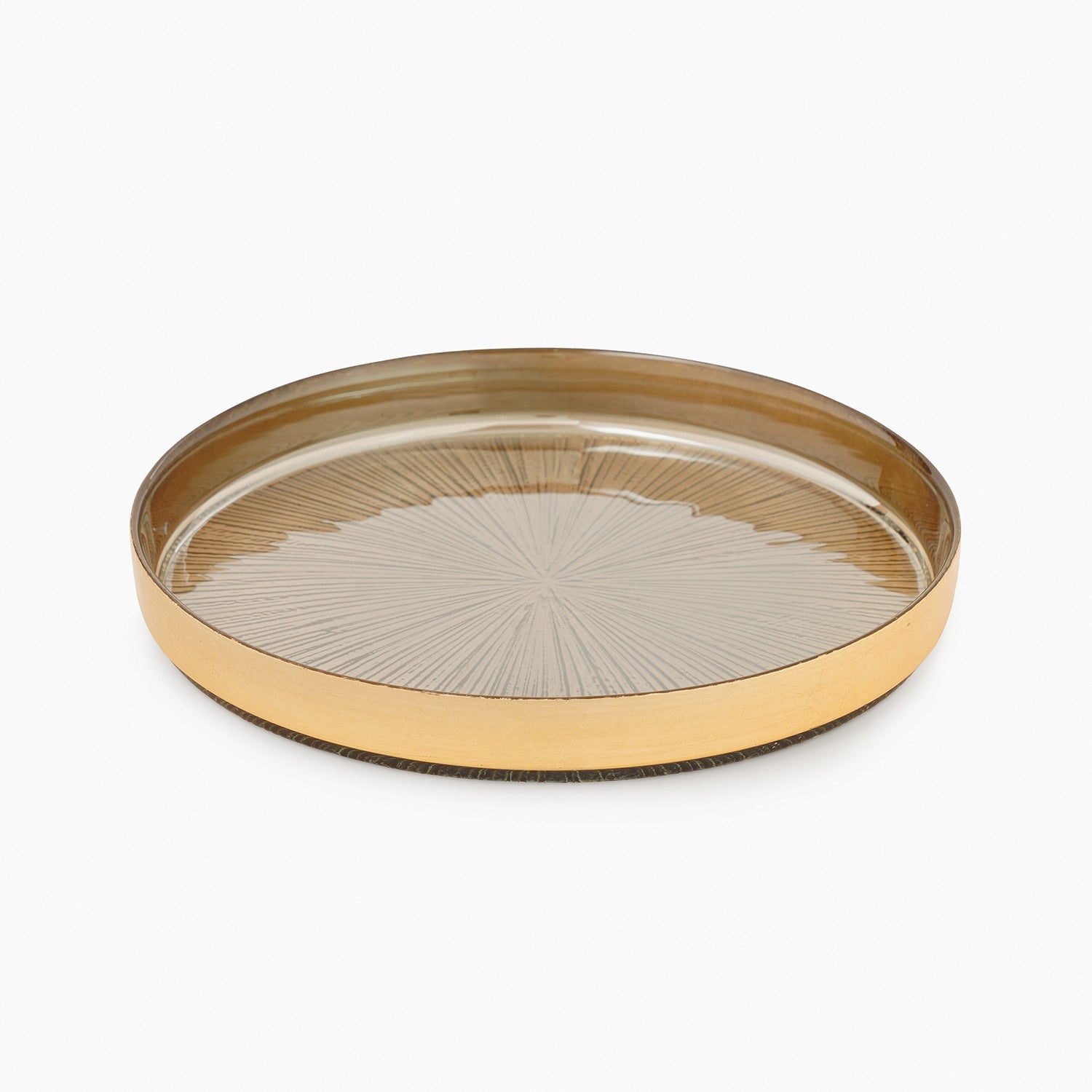 Set of 2 Gold Dessert Plates with Goil Foil Rim