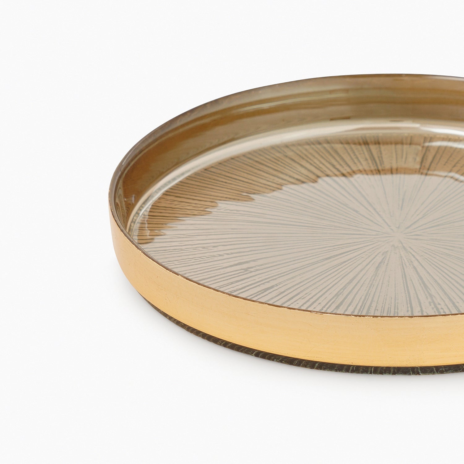 Set of 2 Gold Dessert Plates with Goil Foil Rim