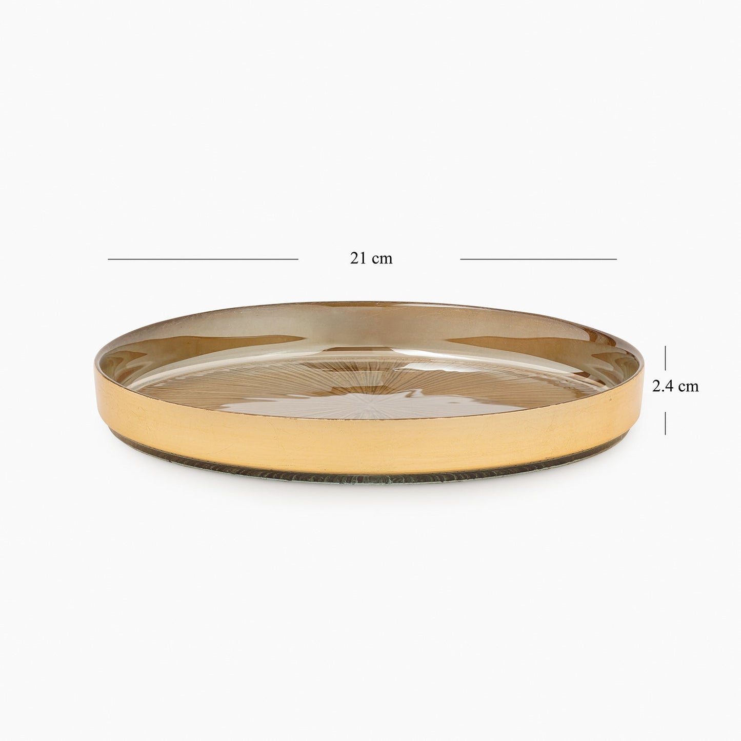 Set of 2 Gold Dessert Plates with Goil Foil Rim