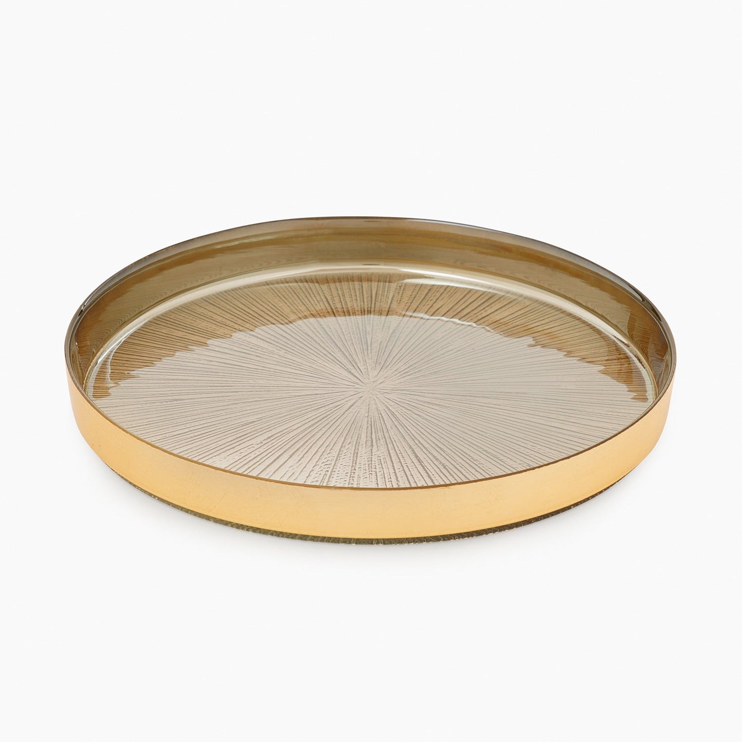 Set of 2 Gold Dinner Plates with Goil Foil Rim