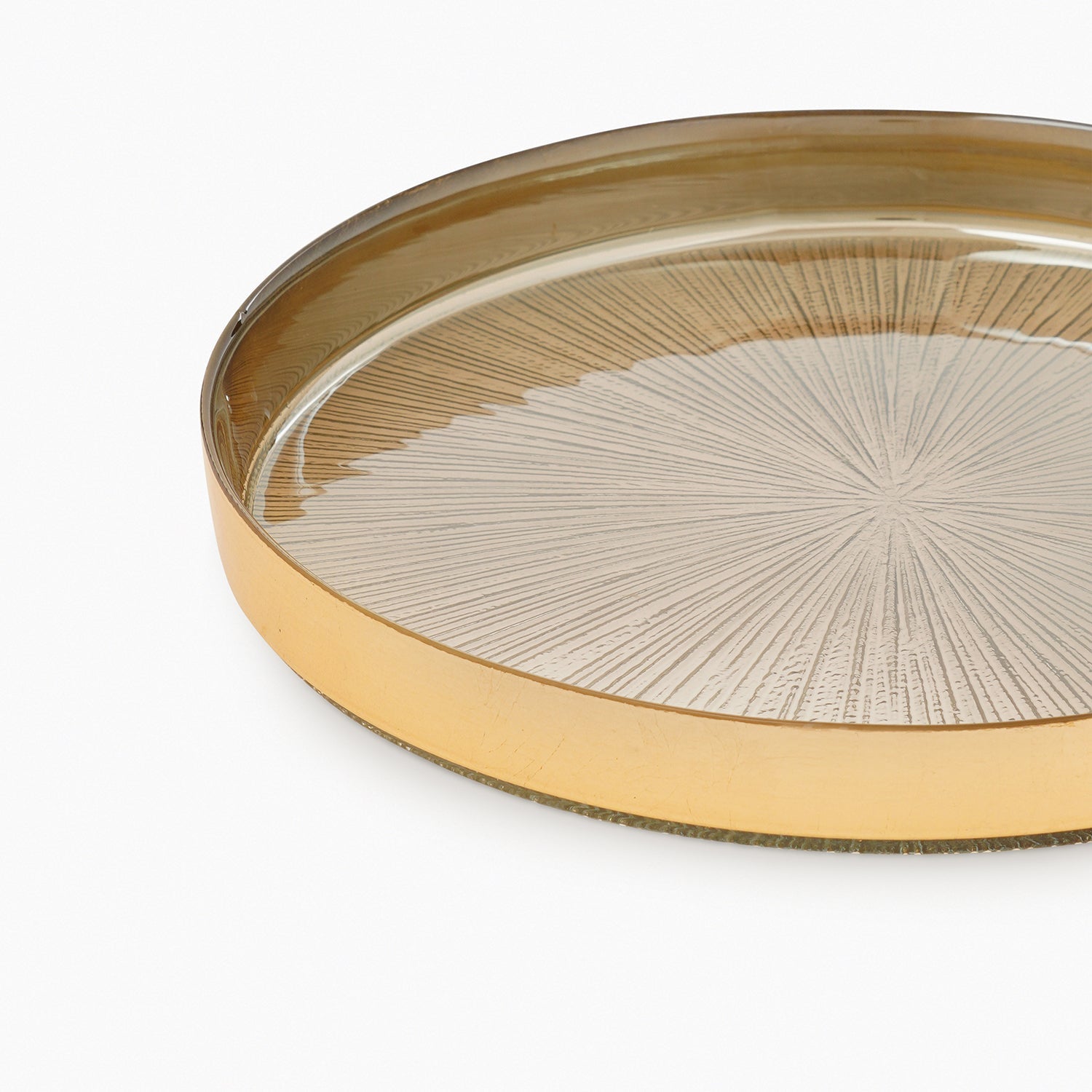 Set of 2 Gold Dinner Plates with Goil Foil Rim