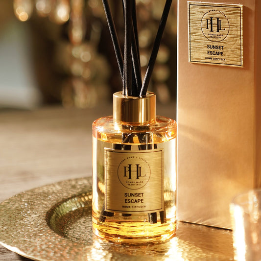 Sunset Escape Scented Glass Diffuser - Gold