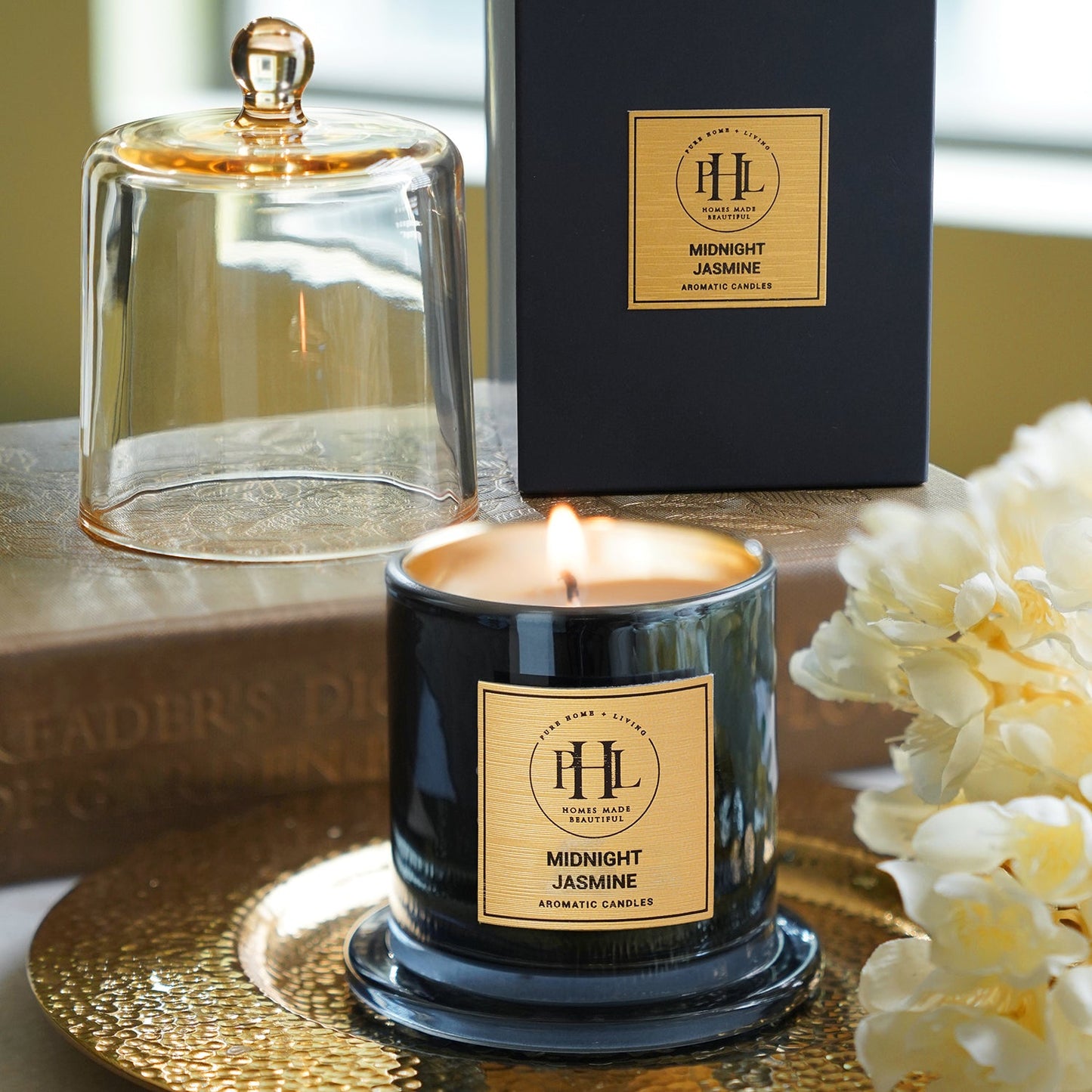 Midnight Jasmine Bell Jar Candle - Blue