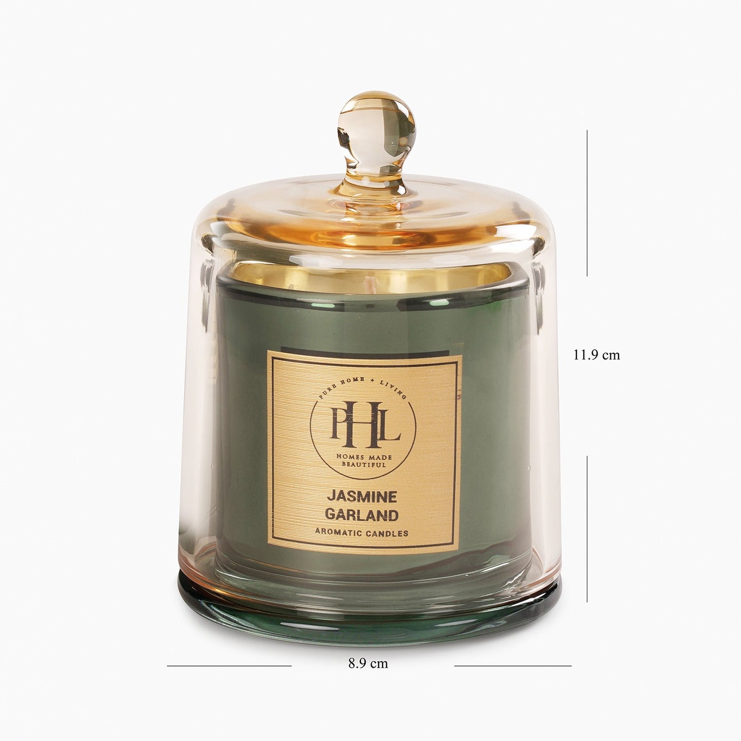 Jasmine Garland Bell Jar Candle - Green