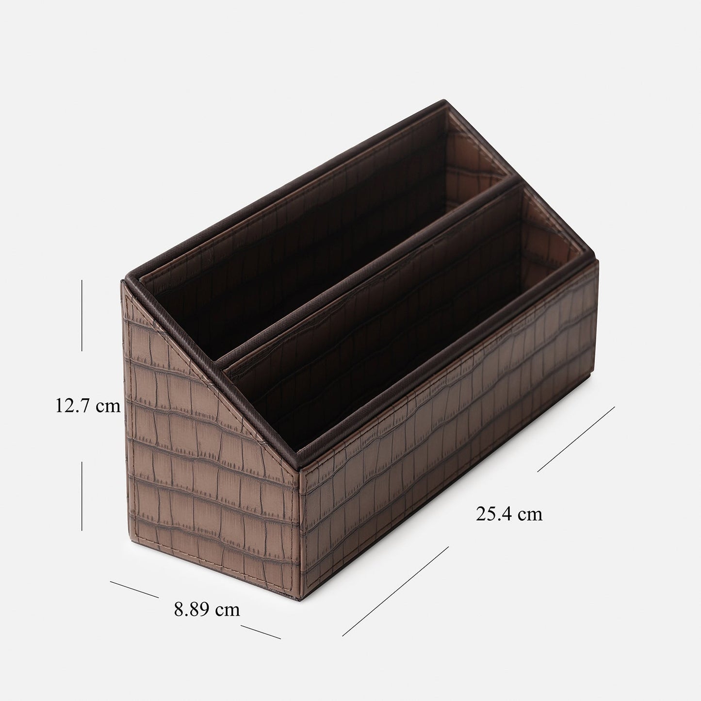 Brown Croco Texture Faux Leather Envelope Holder
