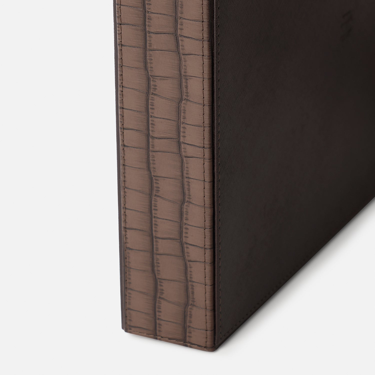 Brown Croco Texture Faux Leather Tray