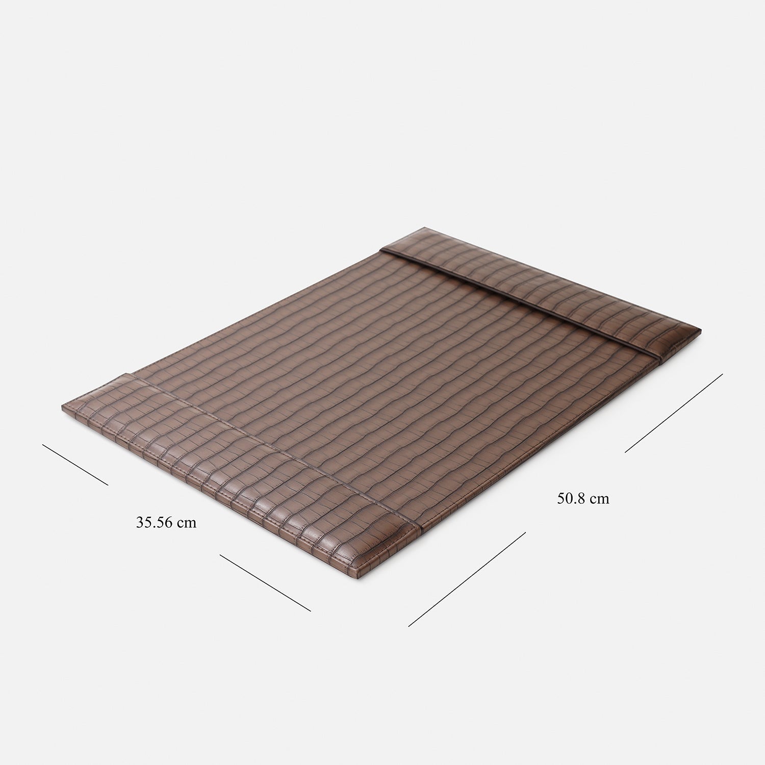 Brown Croco Texture Faux Leather Blotter