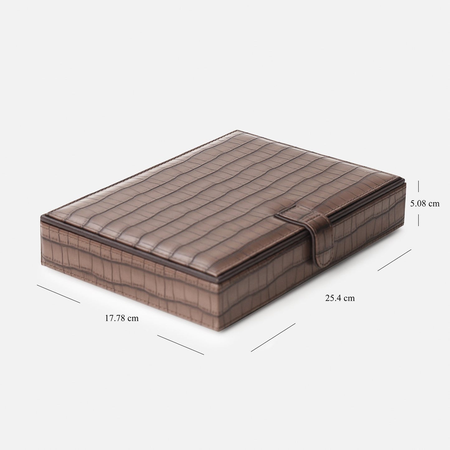 Brown Croco Texture Faux Leather Jewellery Box