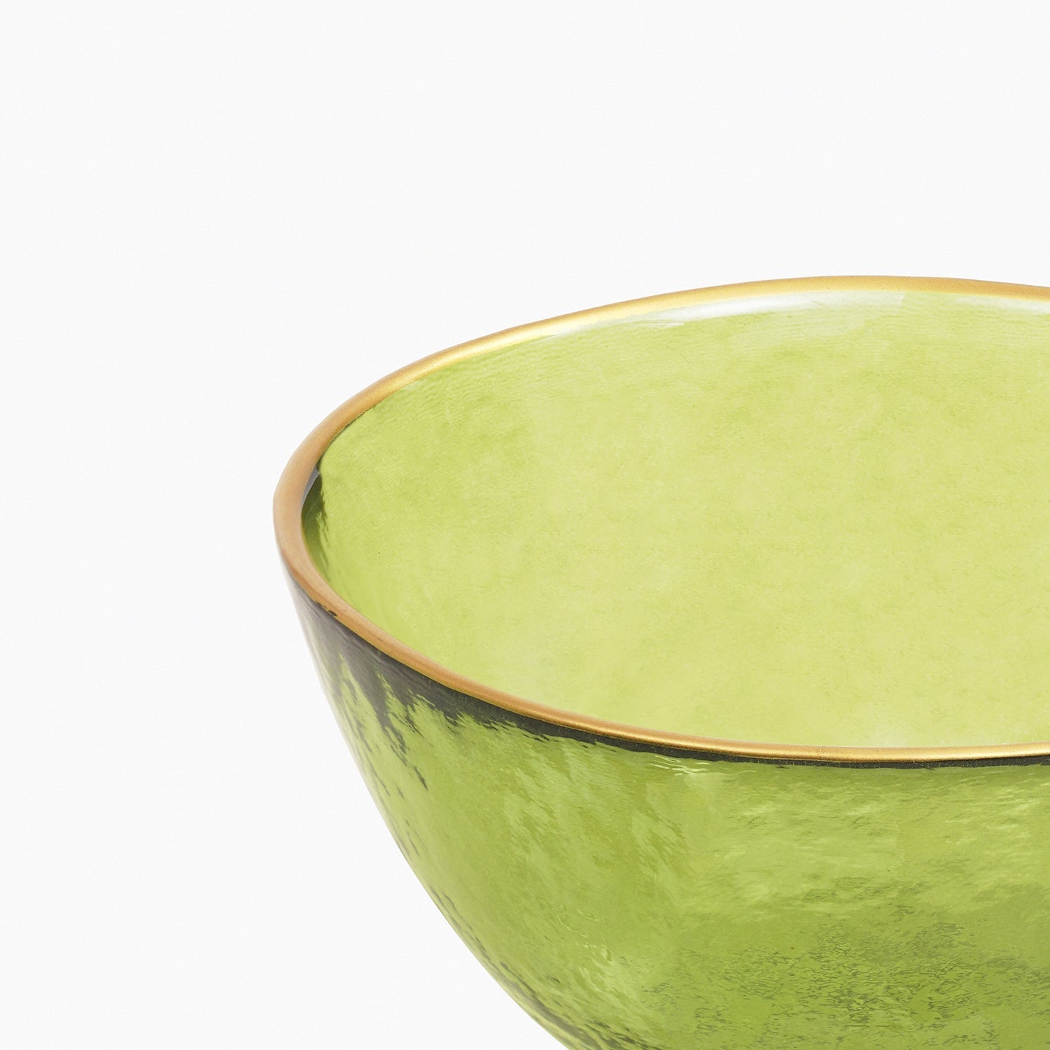 Set of 2 Green Textured Rim Detail Side Bowls