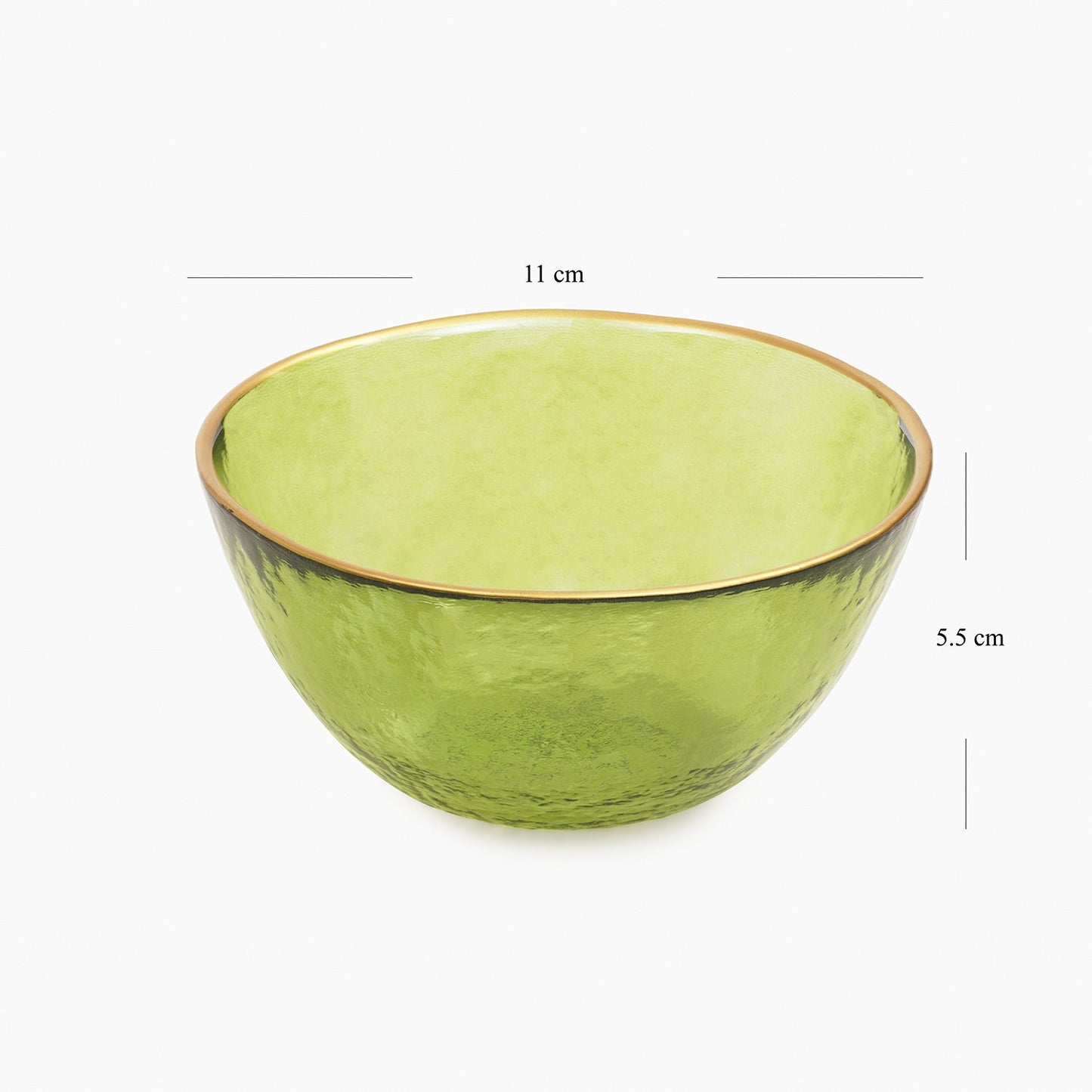 Set of 2 Green Textured Rim Detail Side Bowls