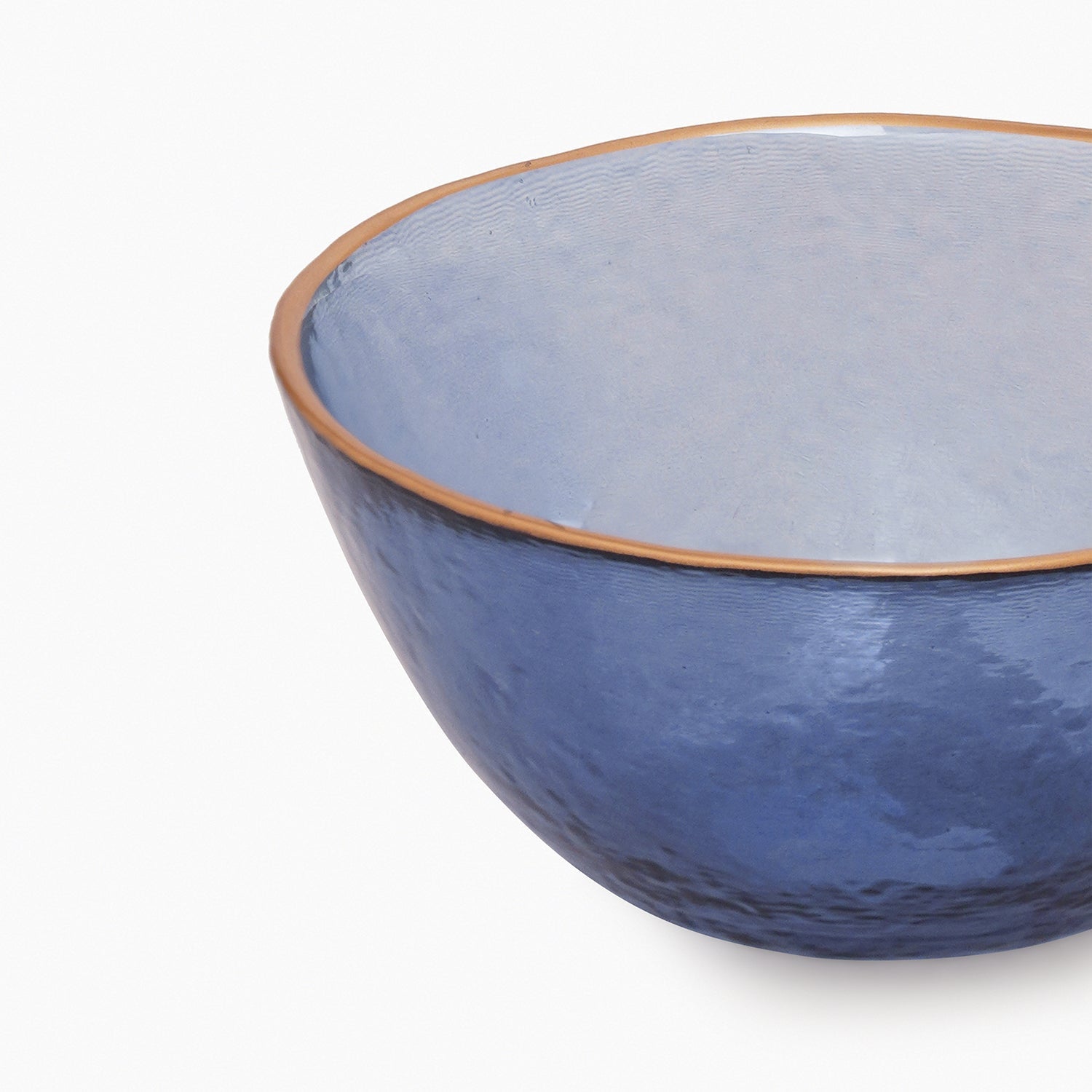 Set of 2 Blue Textured Rim Detail Side Bowls