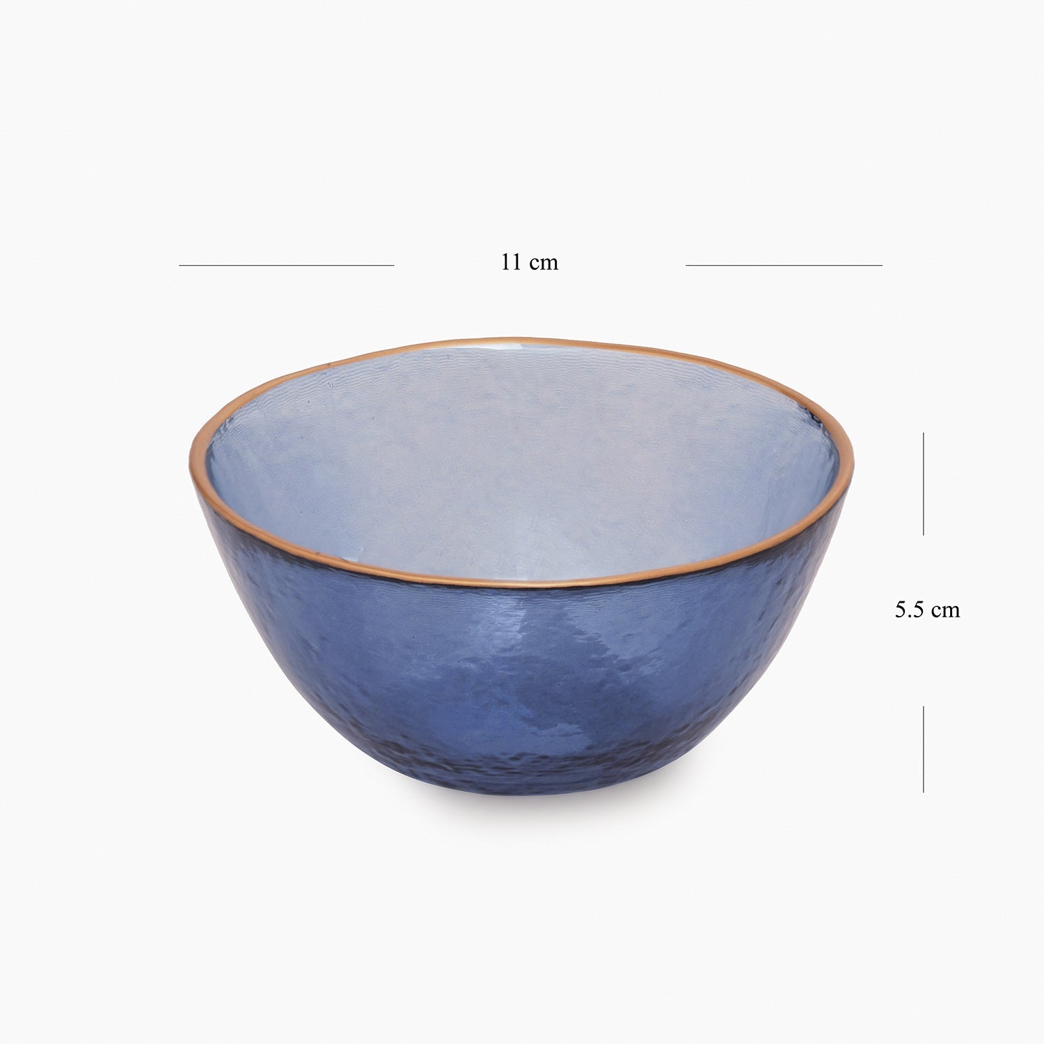 Set of 2 Blue Textured Rim Detail Side Bowls