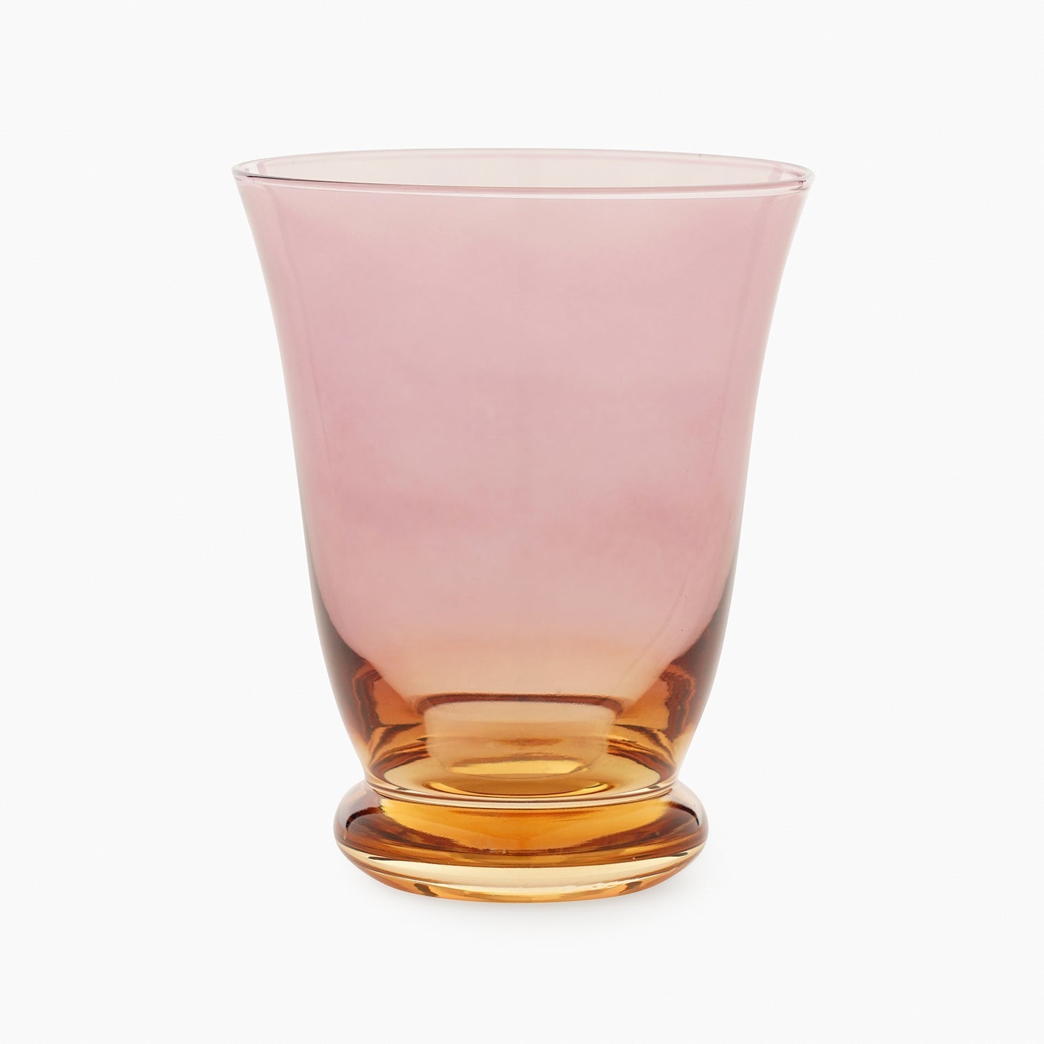 Set Of 2 Amber Ombre Swirl Shaped Drinking Glasses