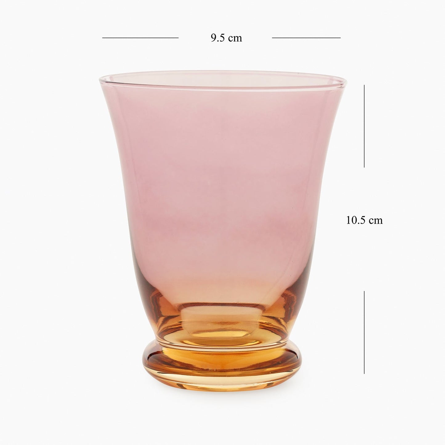 Set Of 2 Amber Ombre Swirl Shaped Drinking Glasses