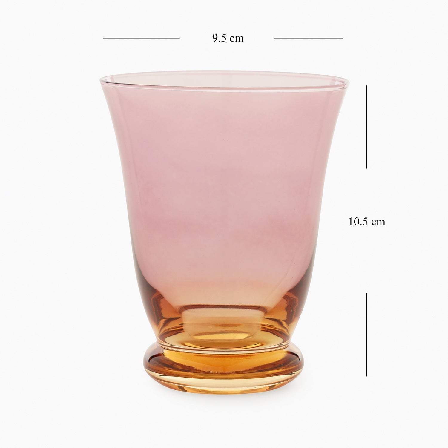 Set Of 2 Amber Ombre Swirl Shaped Drinking Glasses