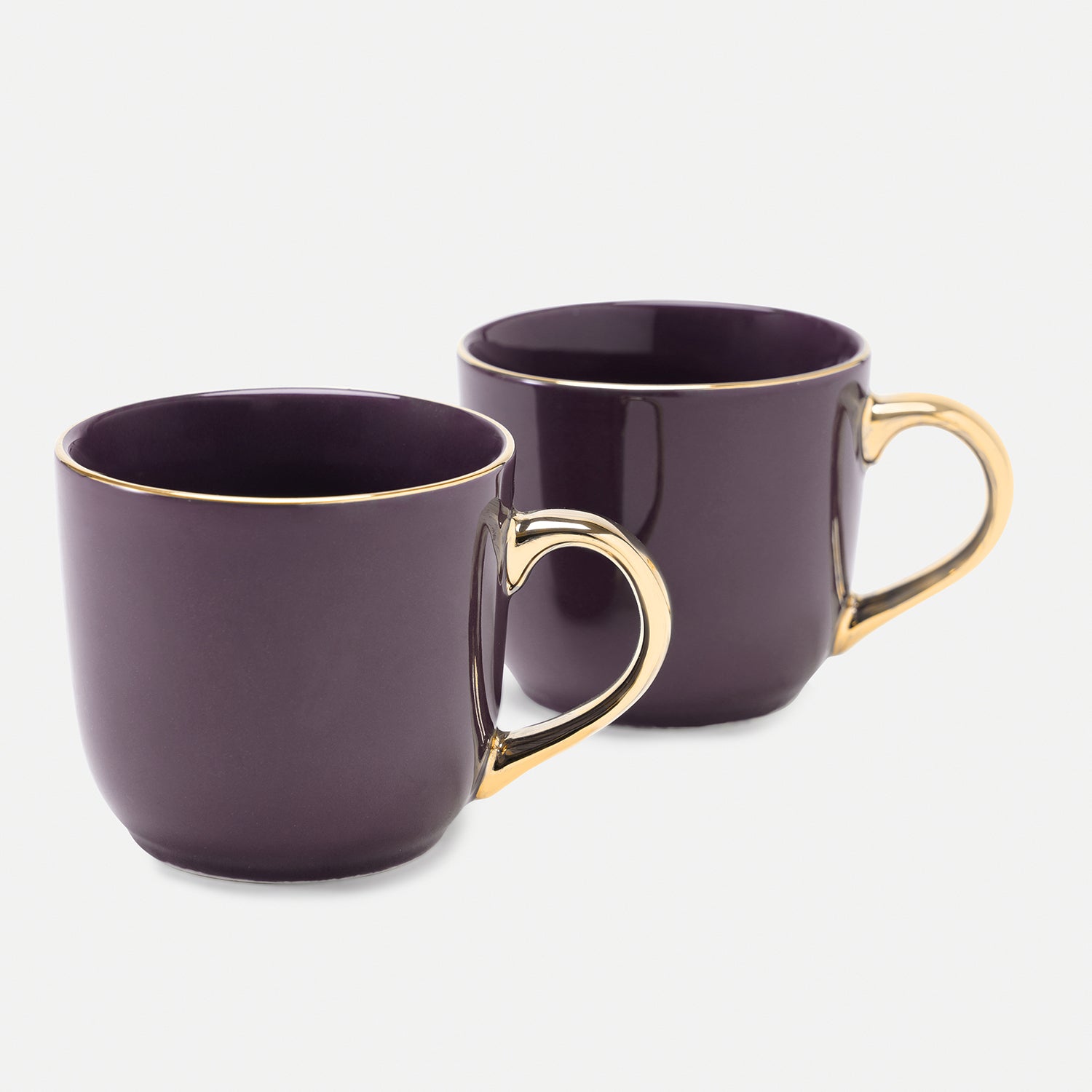 Set of 2 Dark Purple Senorita Coffee Mugs