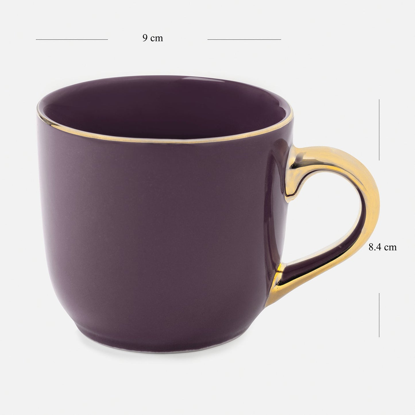 Set of 2 Dark Purple Senorita Coffee Mugs