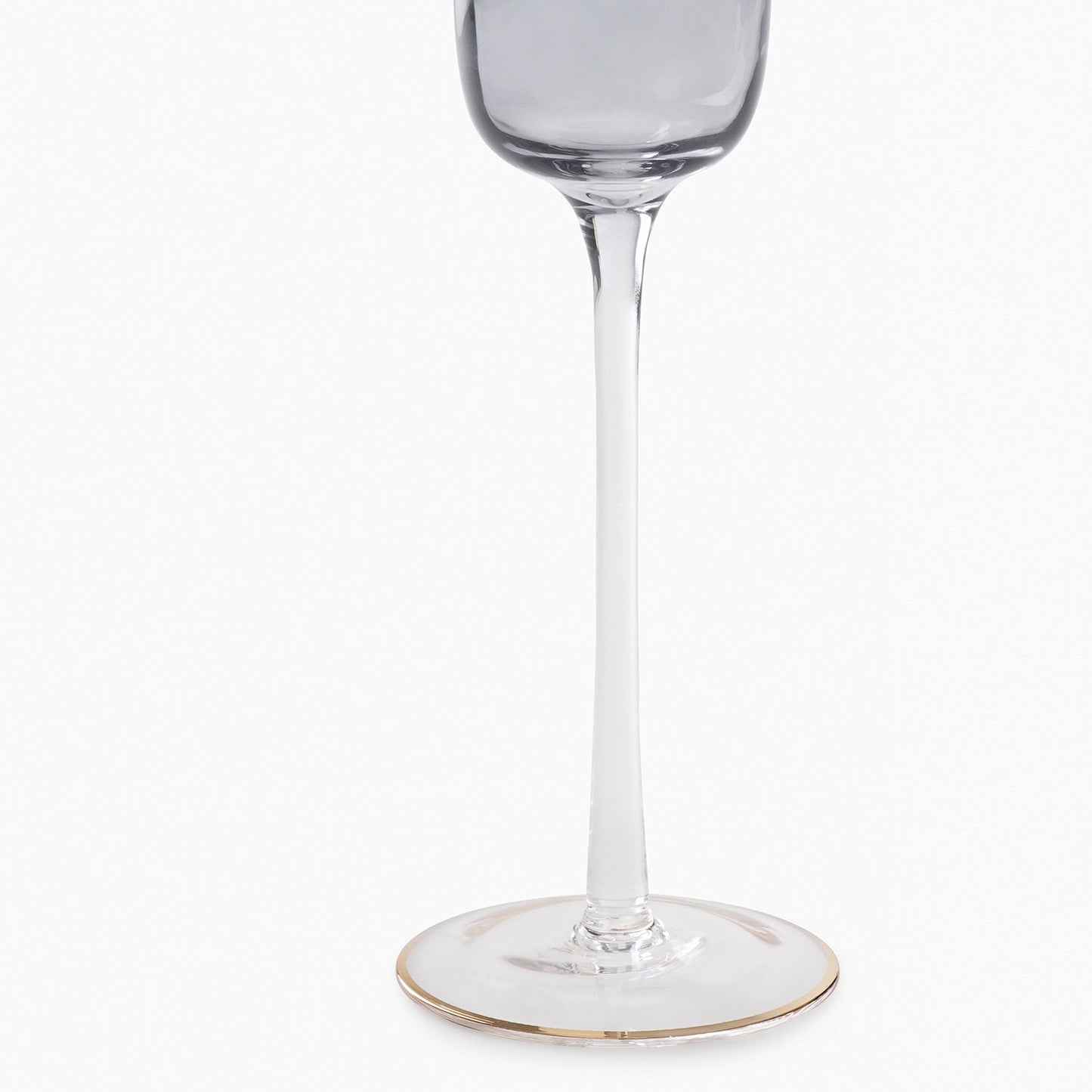 Grey Stem Candle Holder with Gold Rim - Small