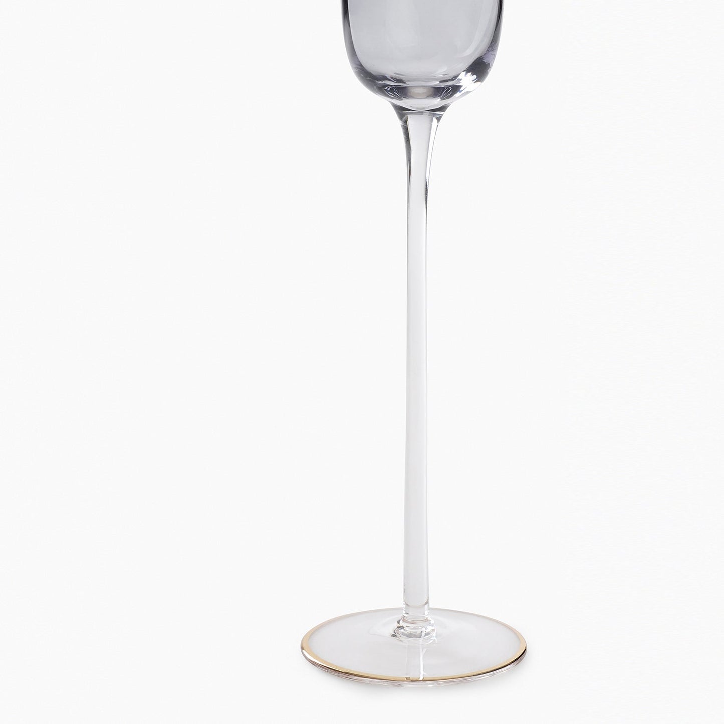 Grey Stem Candle Holder with Gold Rim - Medium