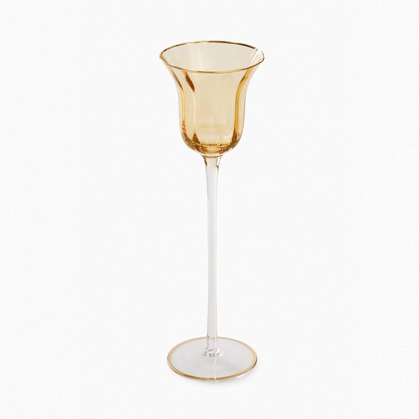Gold Stem Candle Holder with Gold Rim - Medium