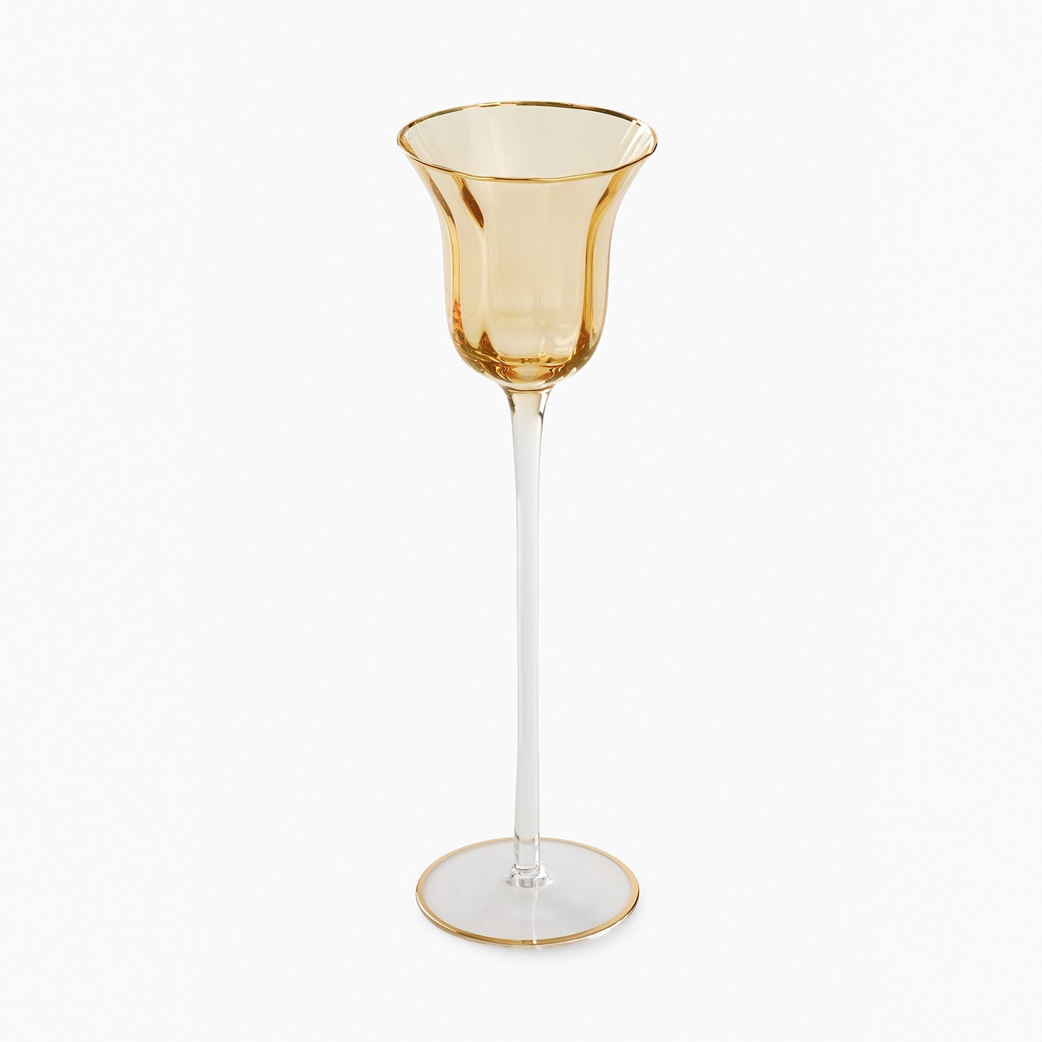 Gold Stem Candle Holder with Gold Rim - Medium