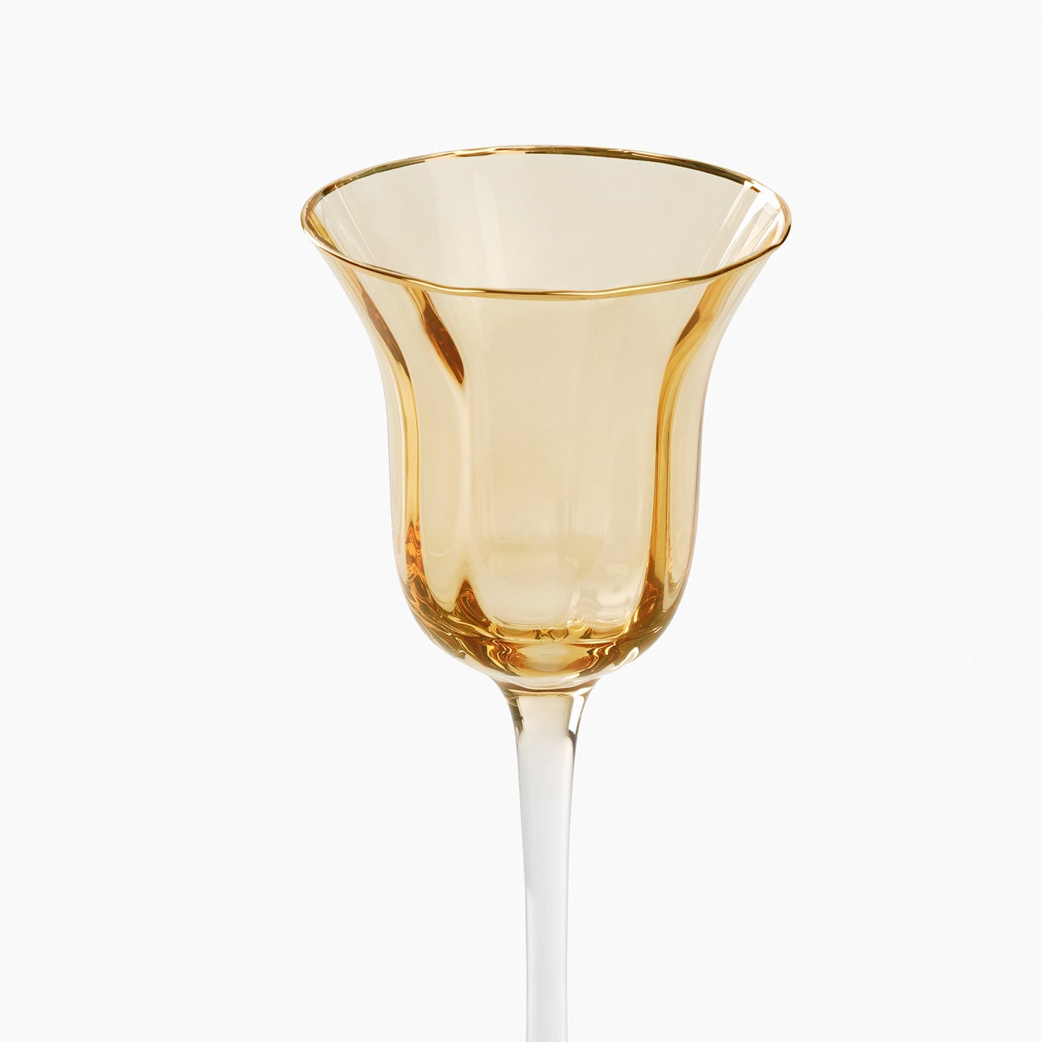 Gold Stem Candle Holder with Gold Rim - Medium