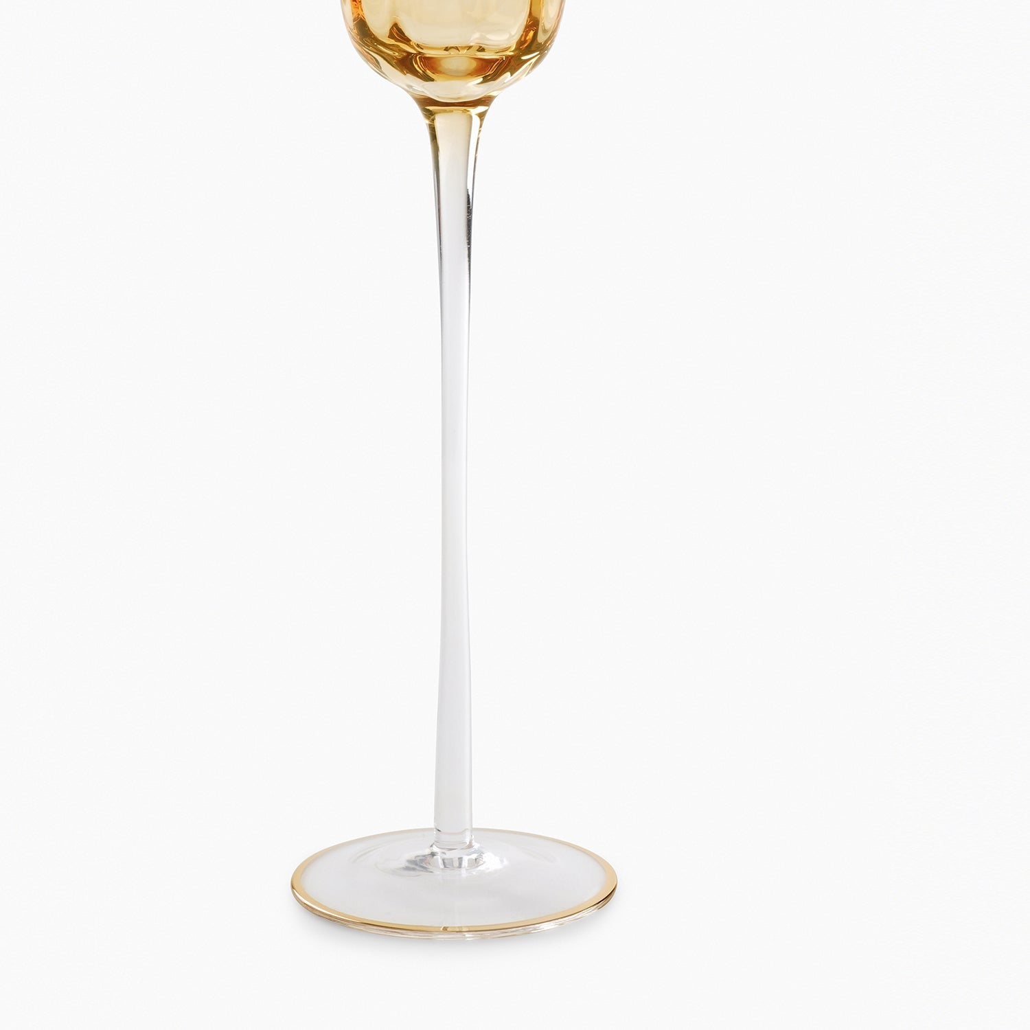 Gold Stem Candle Holder with Gold Rim - Medium