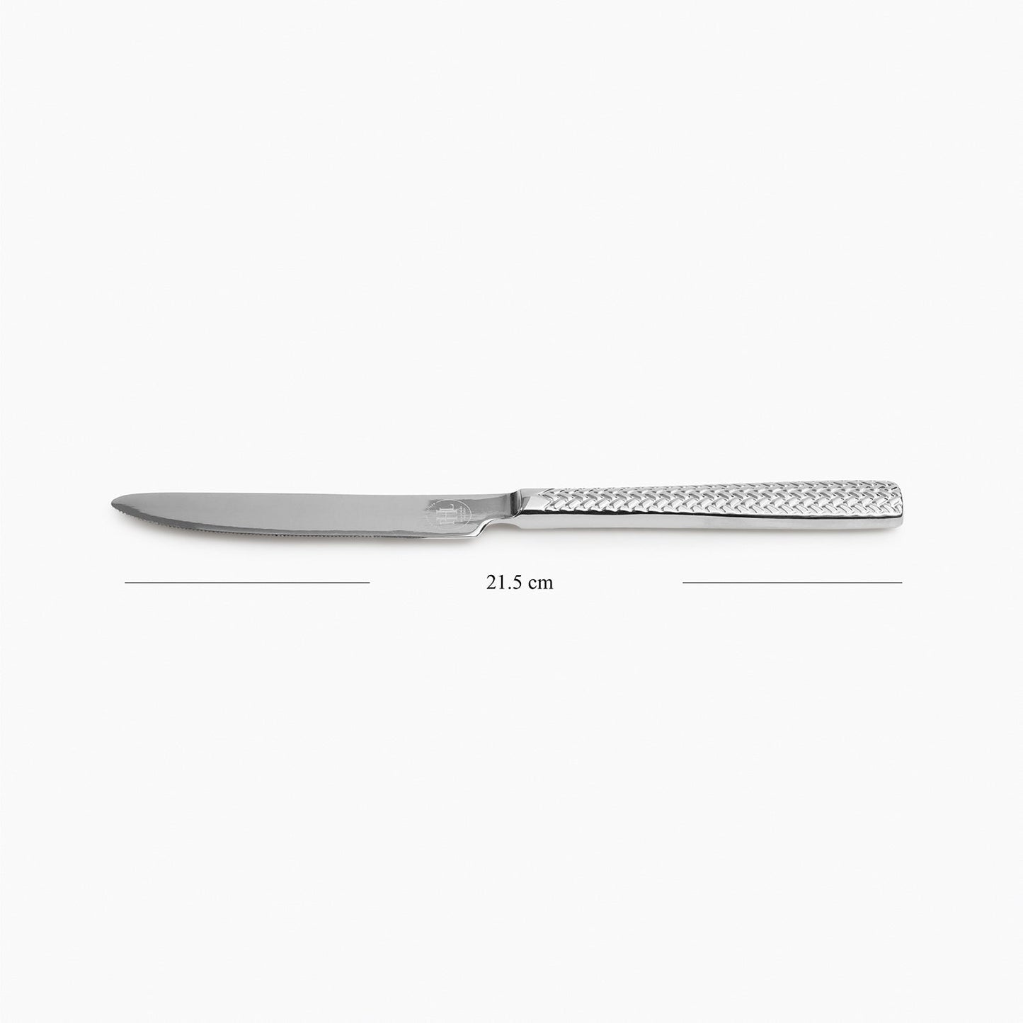 Set Of 6 Silver Steel Dessert Knives with Zig Zag Texture