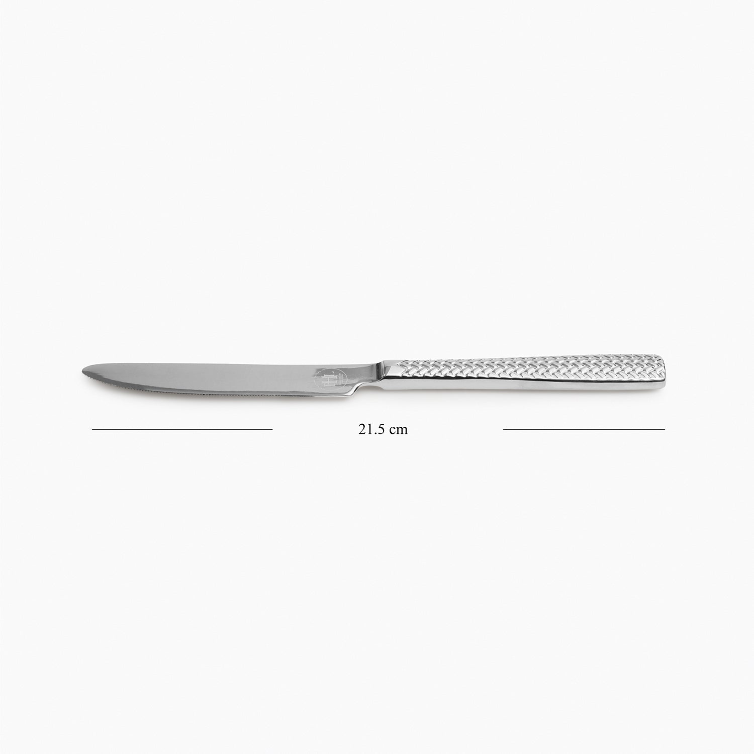 Set Of 6 Silver Steel Dessert Knives with Zig Zag Texture