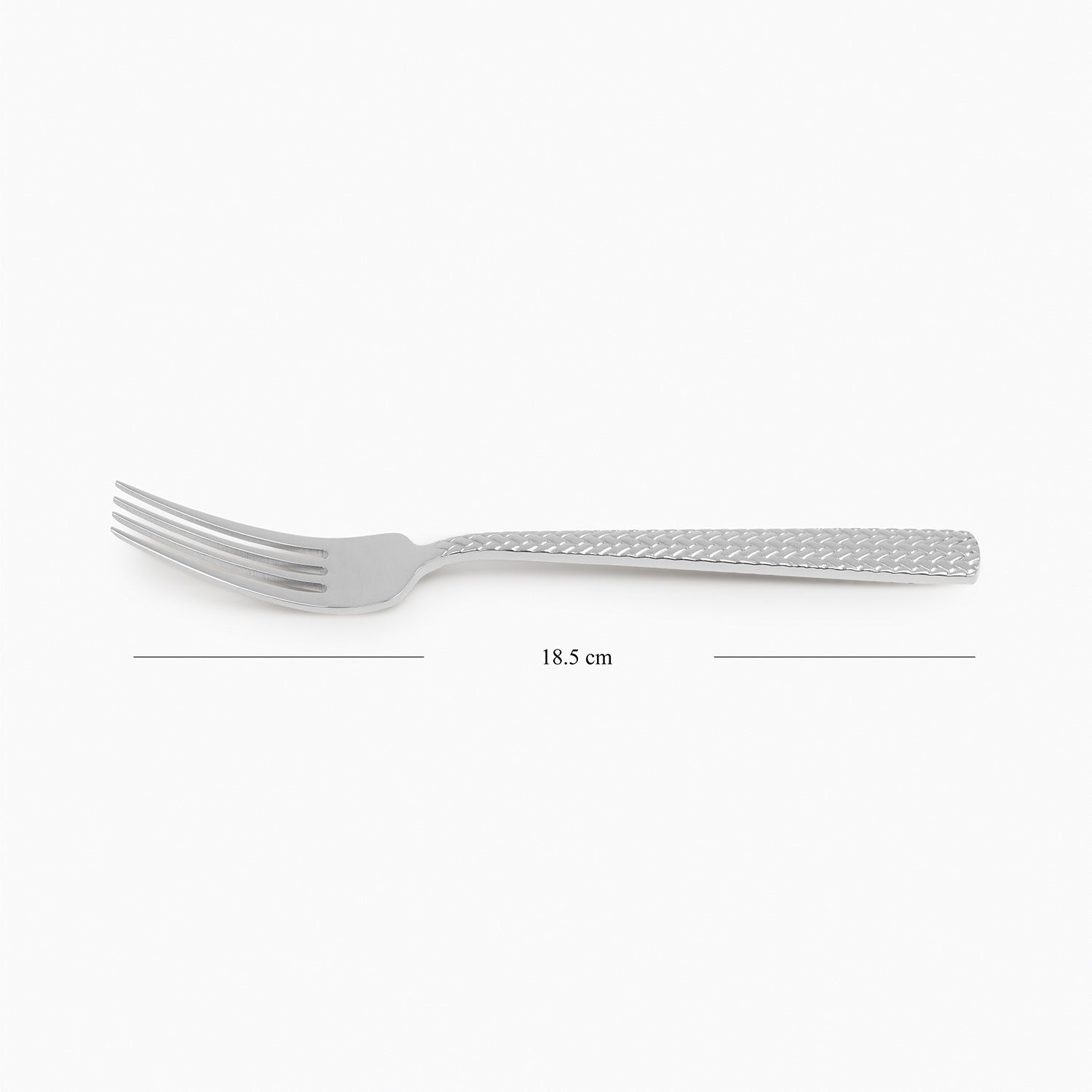 Set Of 6 Silver Steel Dessert Forks with Zig Zag Texture