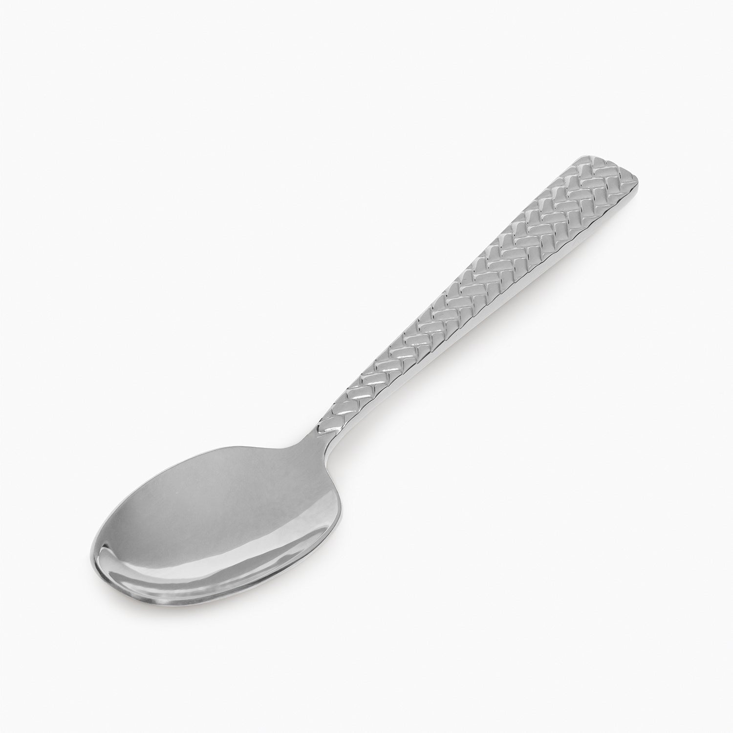 Set Of 6 Silver Steel Tea Spoons with Zig Zag Texture