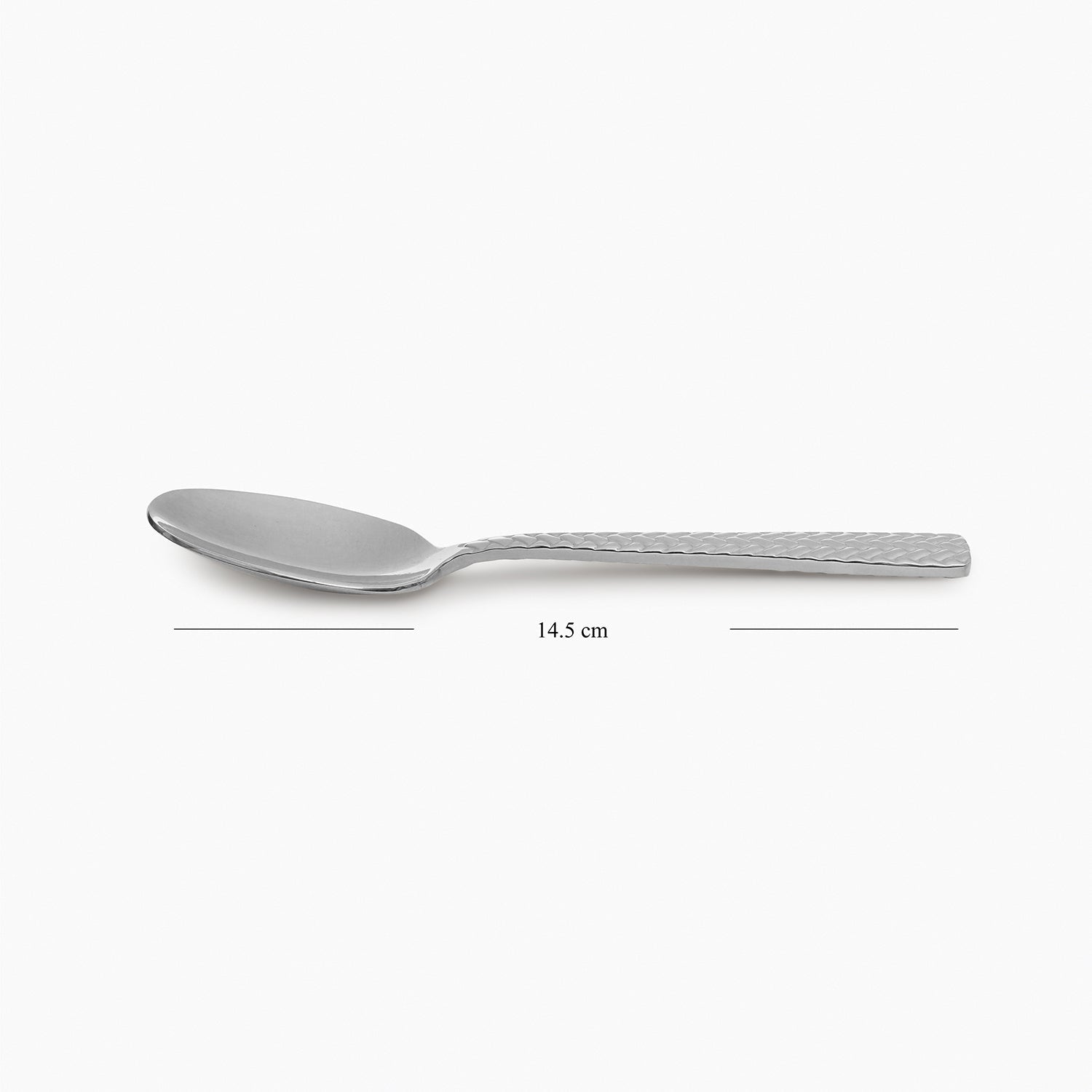 Set Of 6 Silver Steel Tea Spoons with Zig Zag Texture