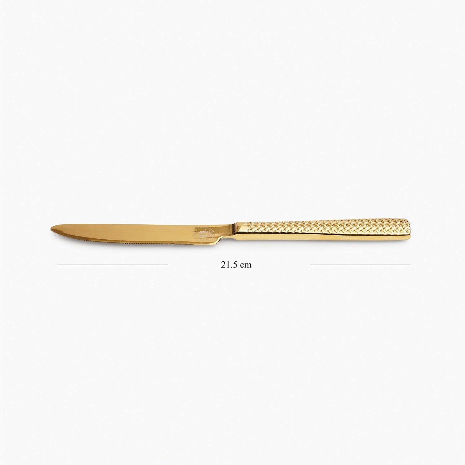 Set Of 6 Gold Steel Dessert Knives with Zig Zag Texture