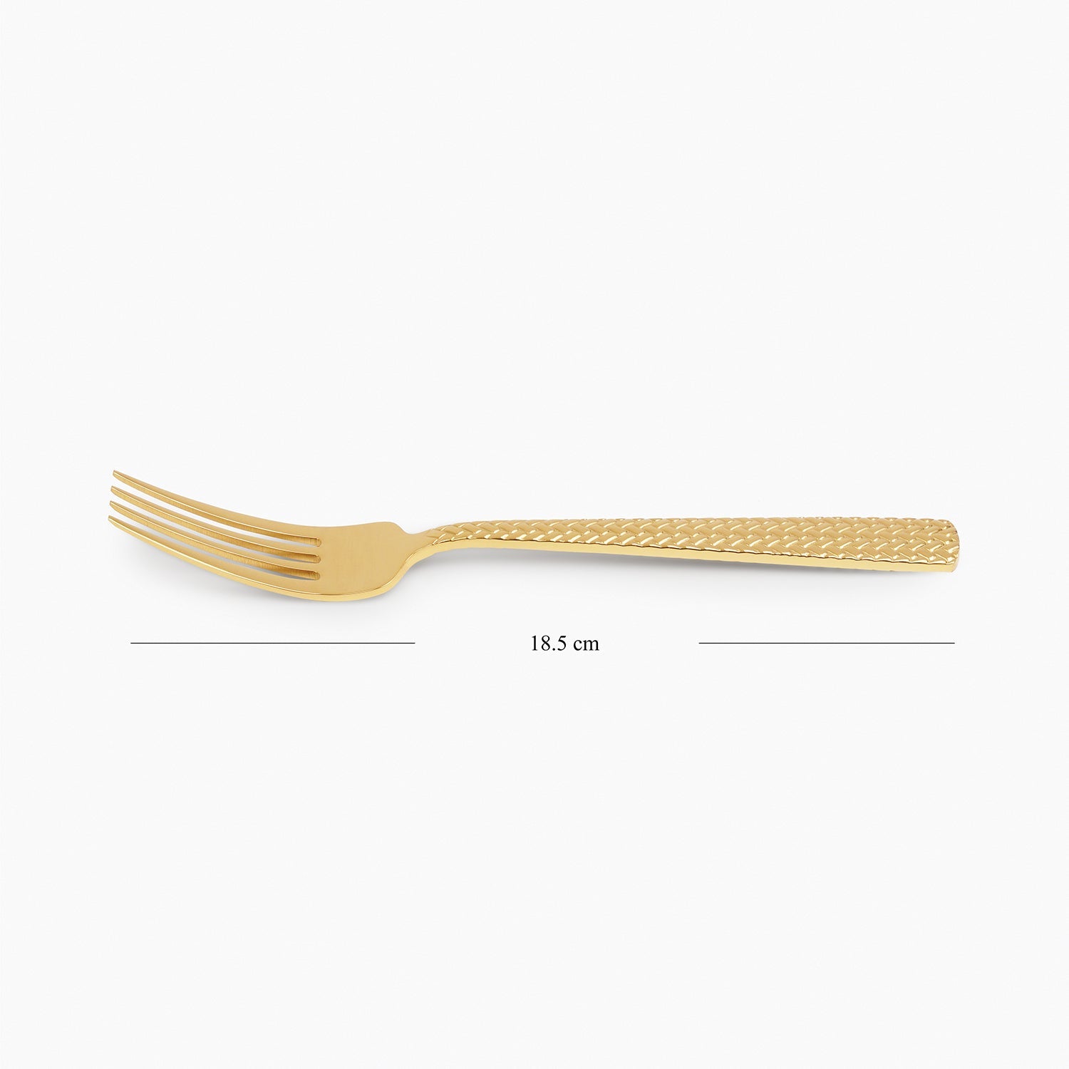 Set Of 6 Gold Steel Dessert Forks with Zig Zag Texture