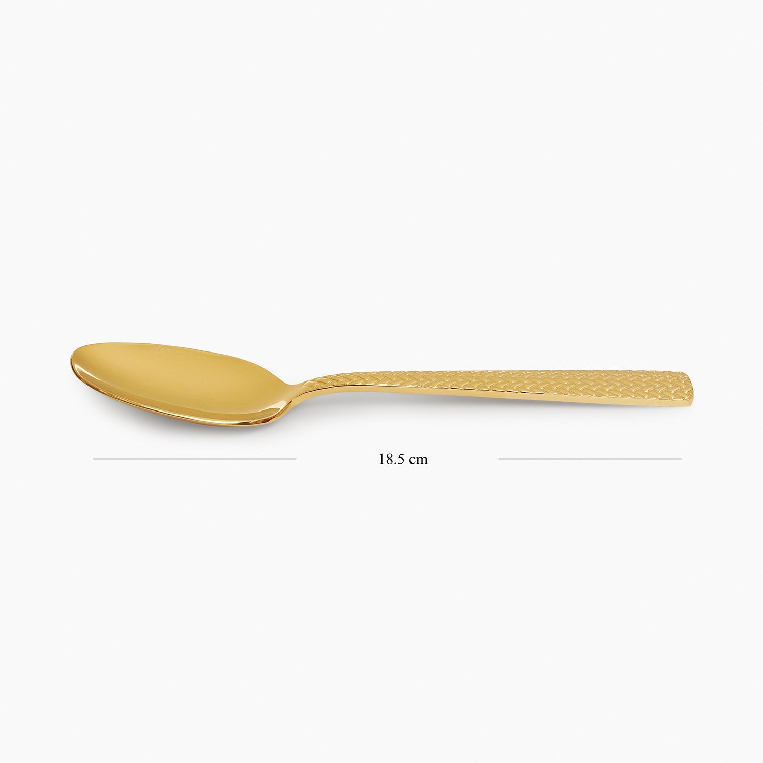 Set Of 6 Gold Steel Dessert Spoons with Zig Zag Texture