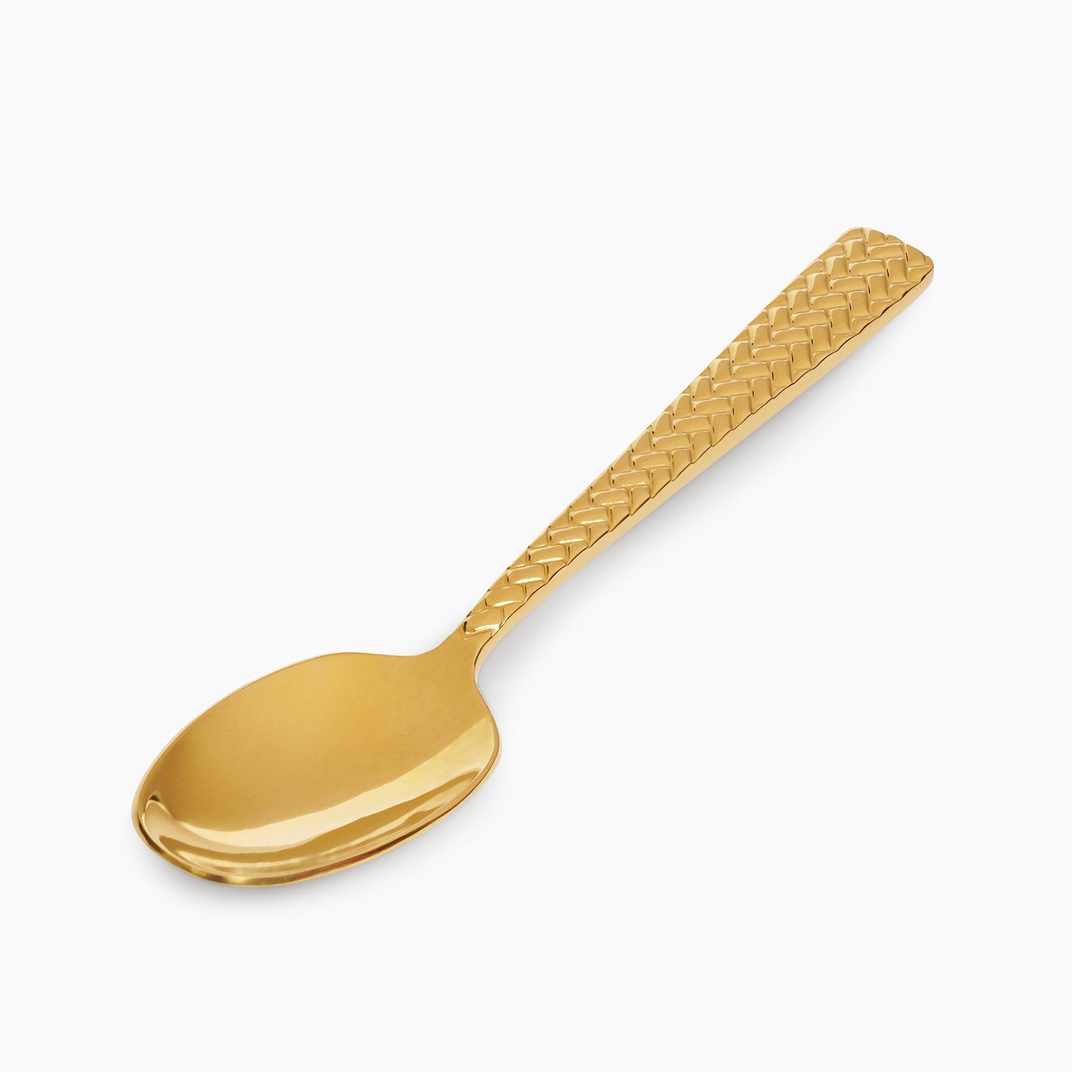 Set of 6 Gold Stainless Steel Zig Zag Textured Tea Spoons
