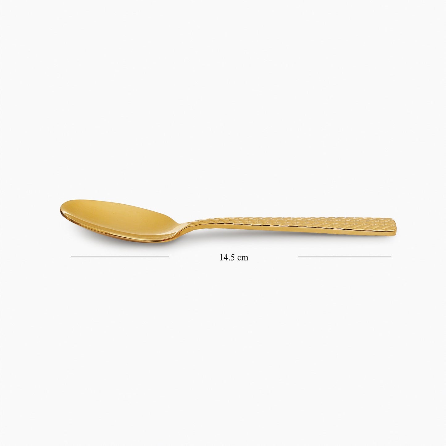 Set of 6 Gold Stainless Steel Zig Zag Textured Tea Spoons