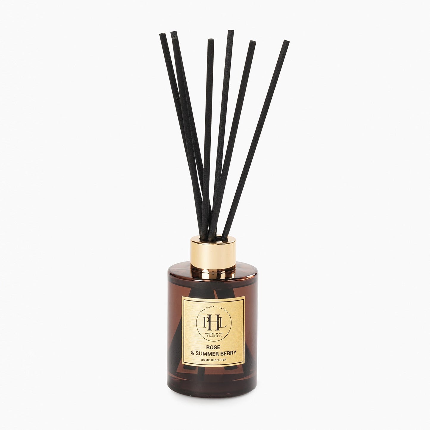 Rose & Summer Berry Scented Glass Diffuser - Brown