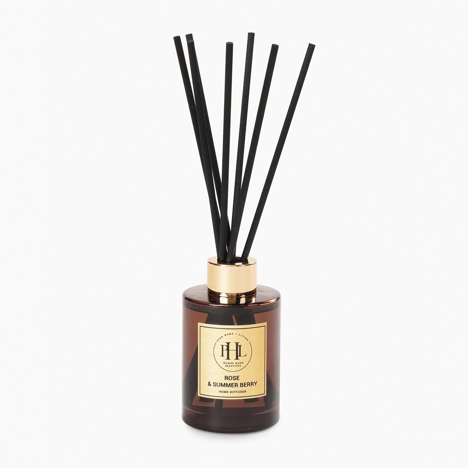 Rose & Summer Berry Scented Glass Diffuser - Brown