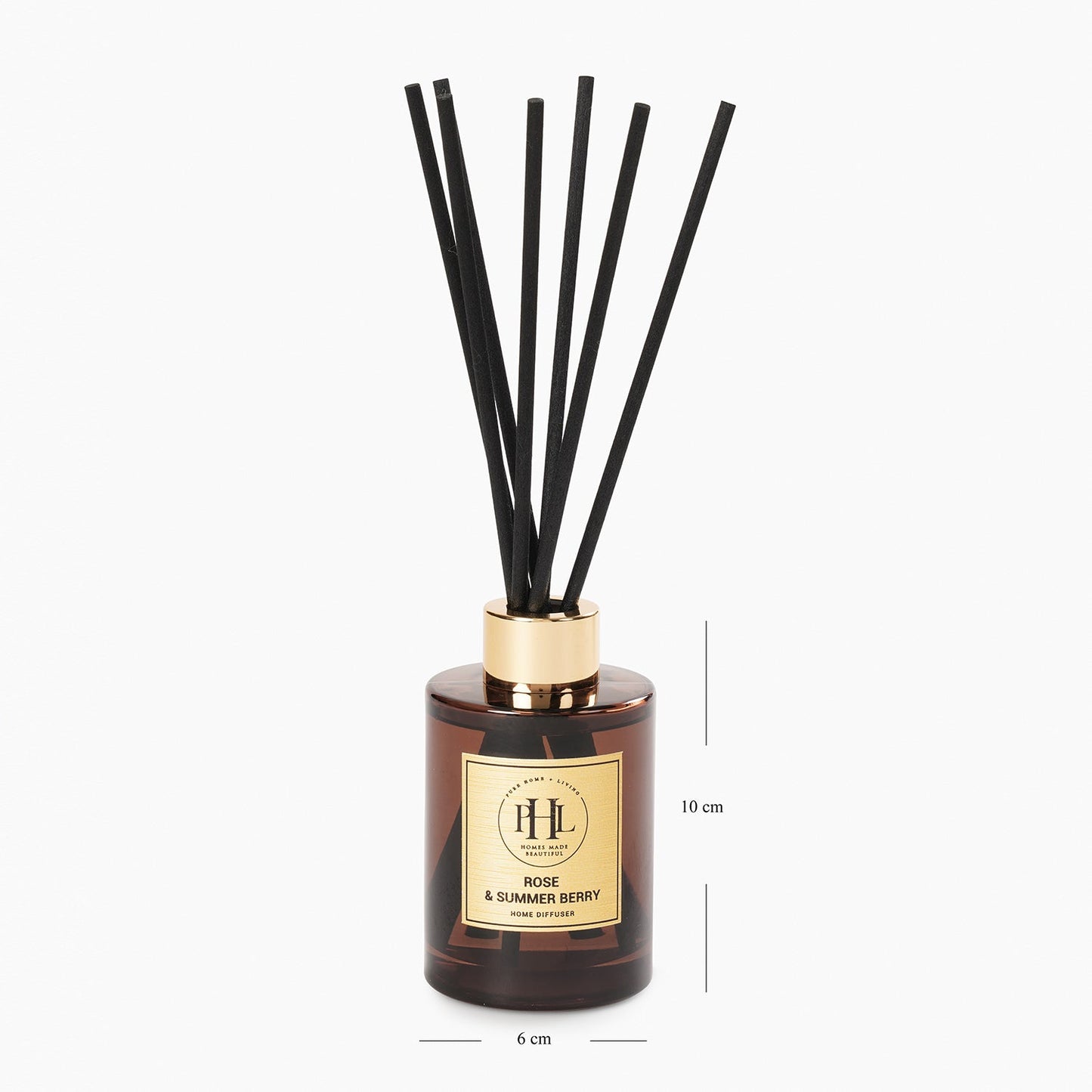 Rose & Summer Berry Scented Glass Diffuser - Brown